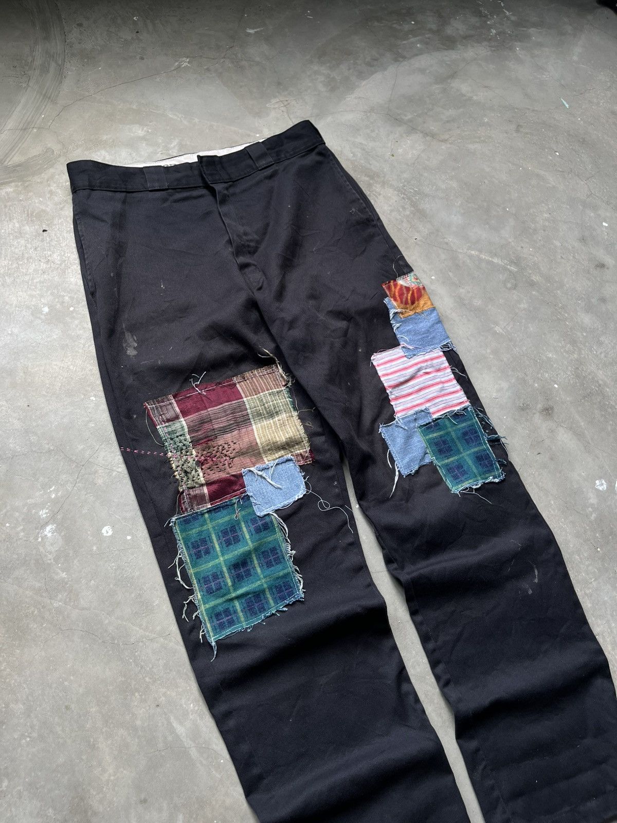 Dickies Dickies 874 Custom Made Artwork| Patchwork | Sashiko Japan Size US 33 - 5 Thumbnail