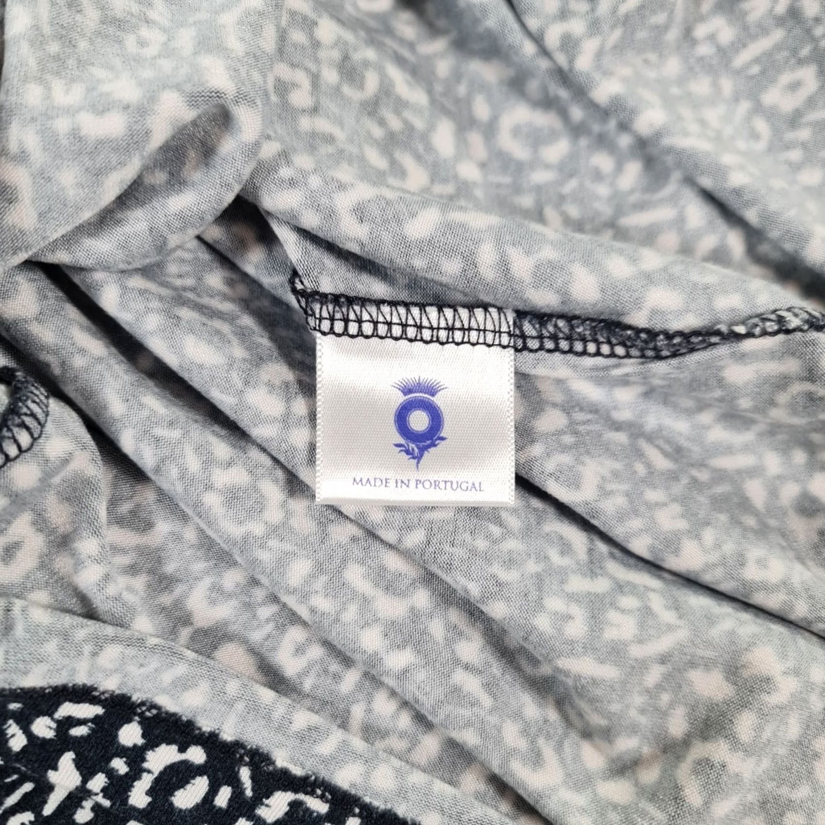 Vintage Brora T-Shirt Womens Blue 8 UK Long Sleeves Animal Print Top High Neck Stretch Size M / US 6-8 / IT 42-44 - 6 Thumbnail