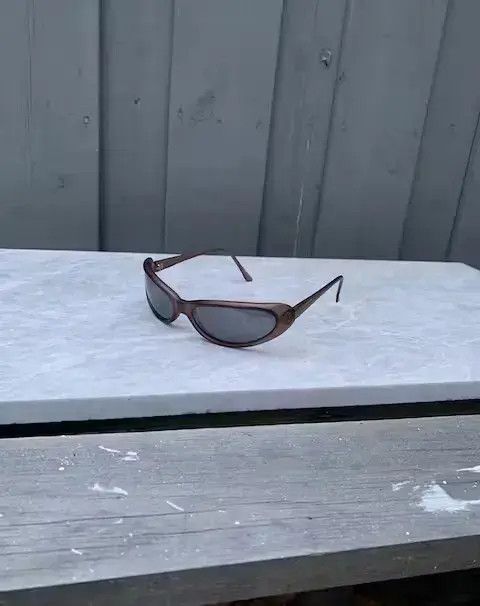 VIBE 2000s Y2K Brown Alien Eye Raver Sport Wrap Sunglasses Cute Size ONE SIZE - 3 Thumbnail