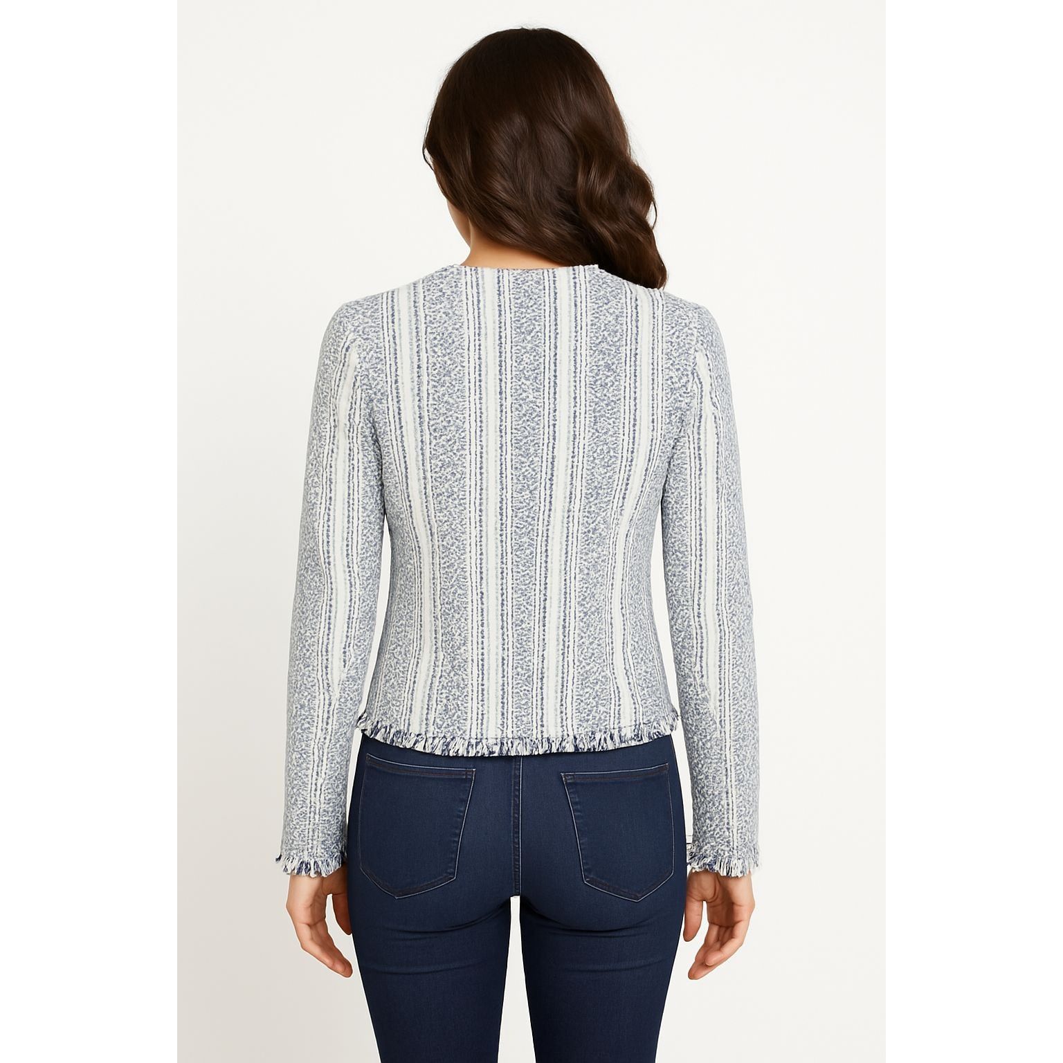 Other Adrienne Vittadini Small Woven Cotton Fringe Tweed Zip Jacke Size S / US 4 / IT 40 - 5 Thumbnail