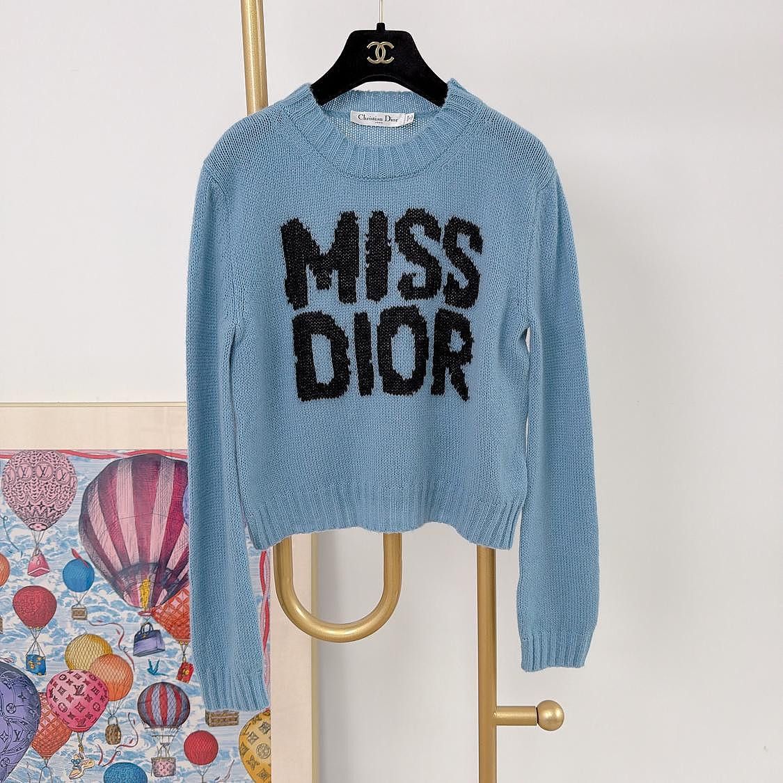 Dior Dior Miss Dior Logo Cashmere Silk Sweater Size 34 Size XS / US 0-2 / IT 36-38 - 1 Thumbnail