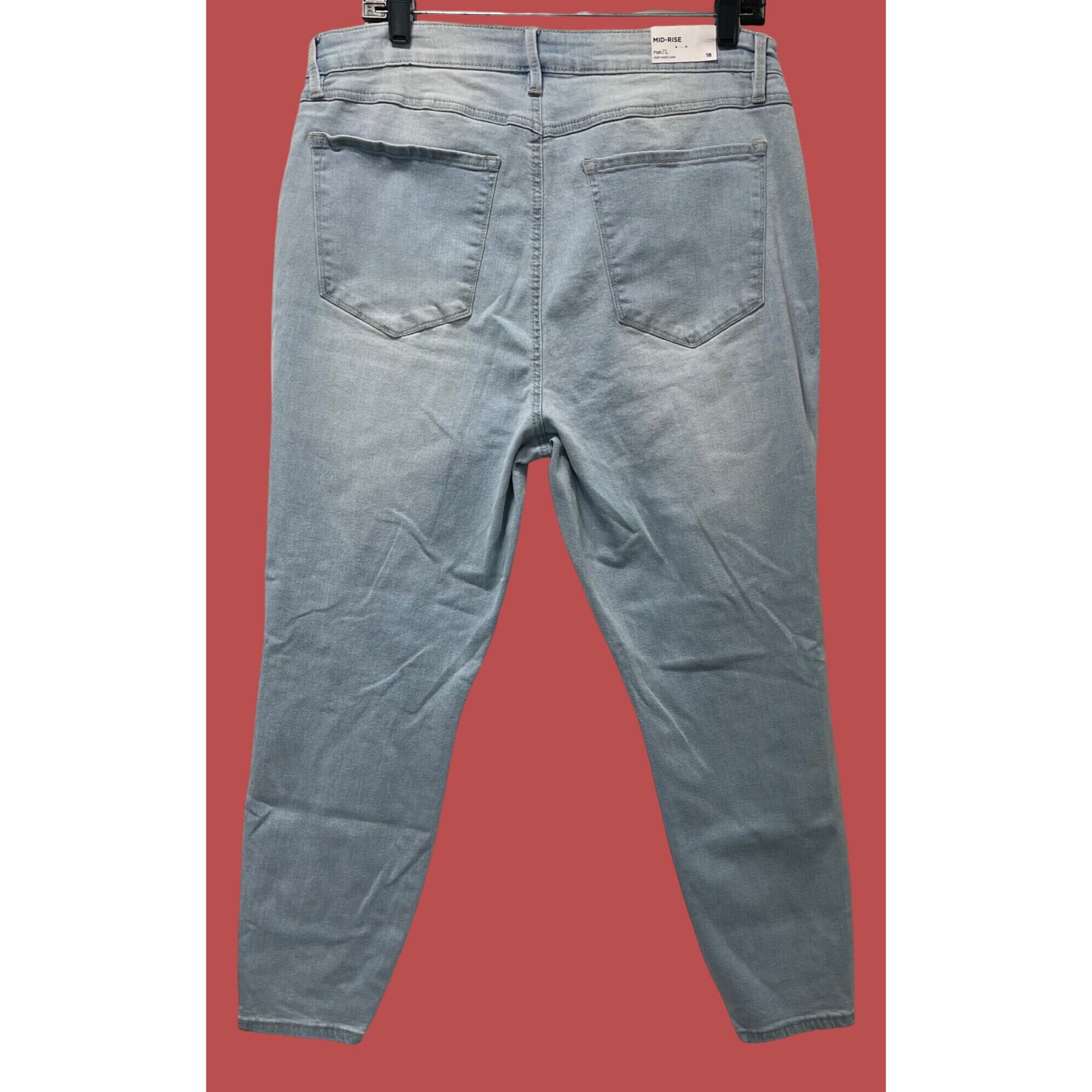 Other Rue + - Women's Ultimate Stretch Mid-Rise Jeans - Light Blue Size 40" / US 18 - 2 Thumbnail