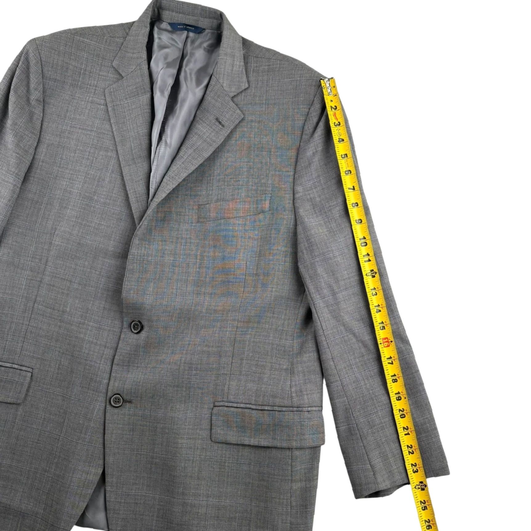 Brooks Brothers Brooks Brothers Fitzgerald Men’s Blazer Jacket Gray 46R Wool 2-Button Single-Vented Notch Lapel Regular Size 46R - 5 Thumbnail