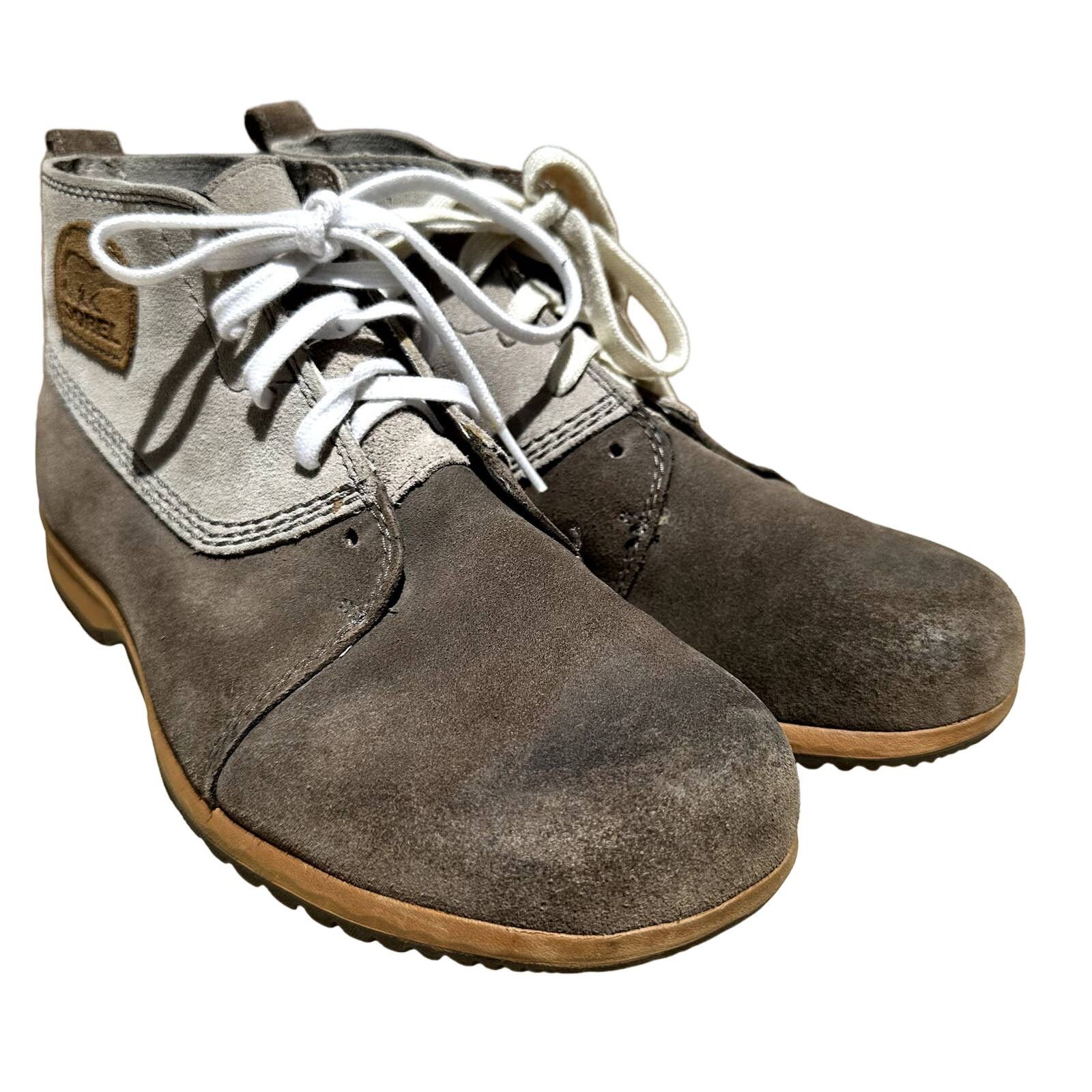 Sorel Greely Chukka Boots Lace Up Suede Leather Sage Gray 7 display picture 1