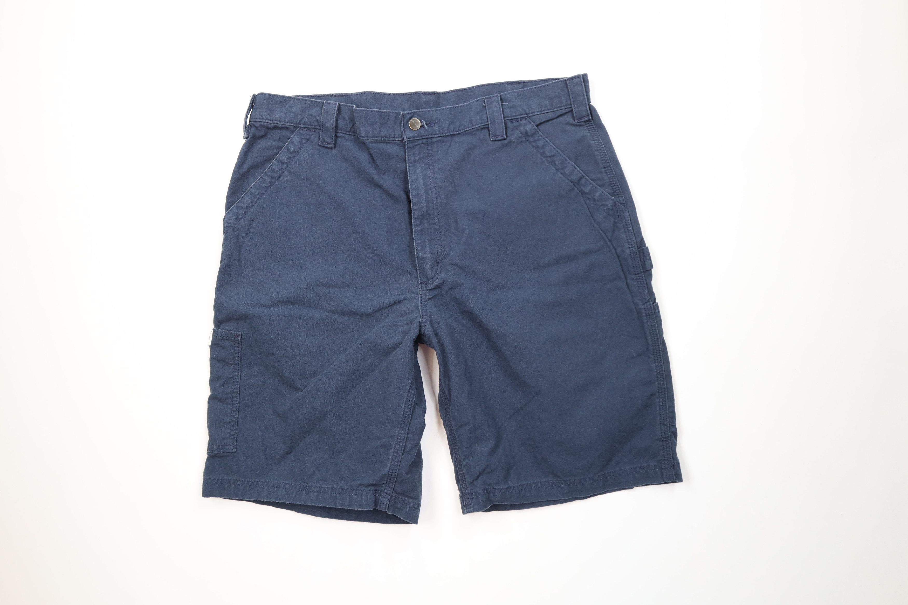 Carhartt Vintage Y2K Carhartt Spell Canvas Dungaree Shorts Navy Blue Size US 40 / EU 56 - 1 Thumbnail