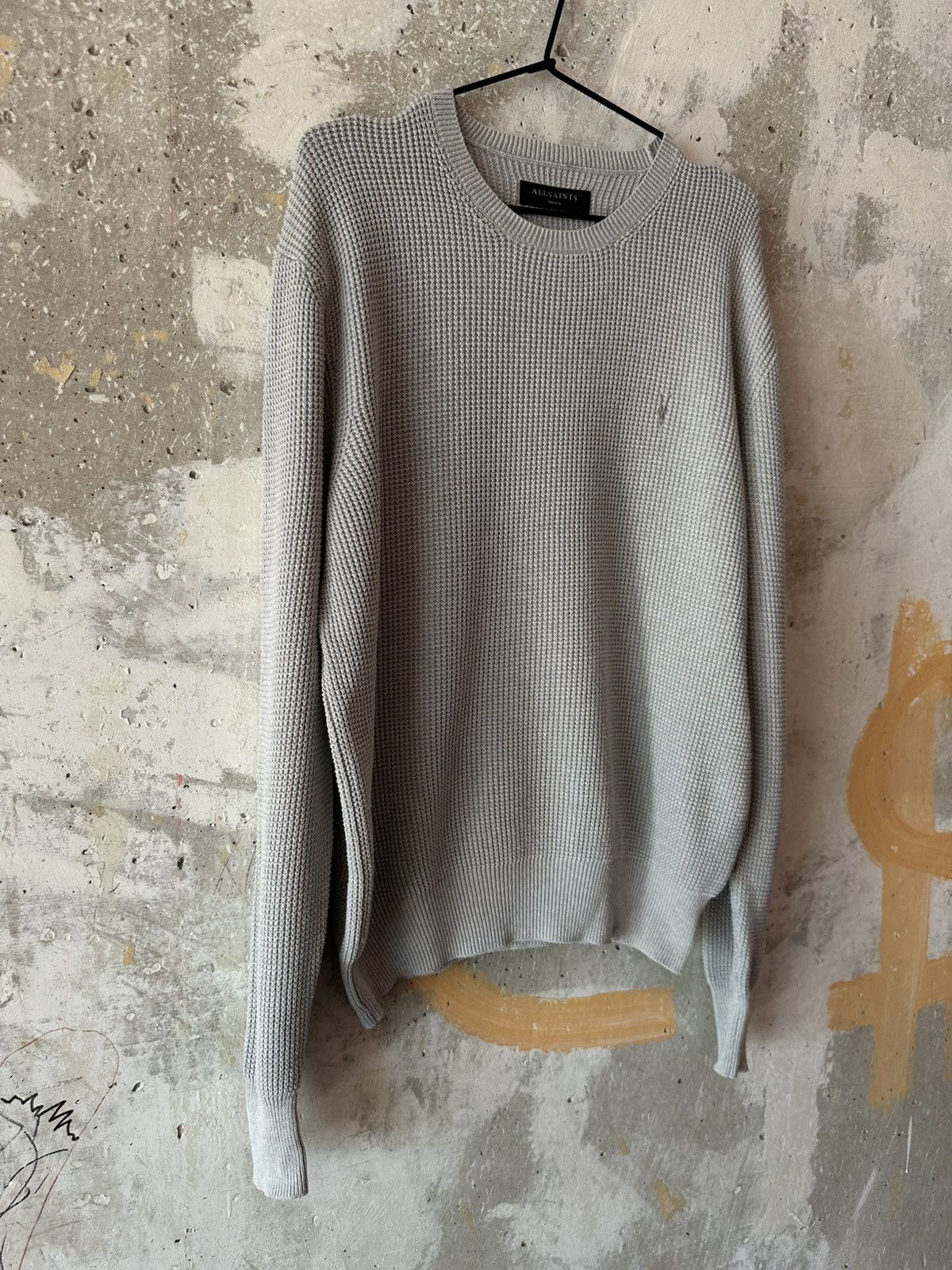 Allsaints Classic Allsaints Trias Crew Cotton Knitted Gray Sweater Size US M / EU 48-50 / 2 - 4 Thumbnail