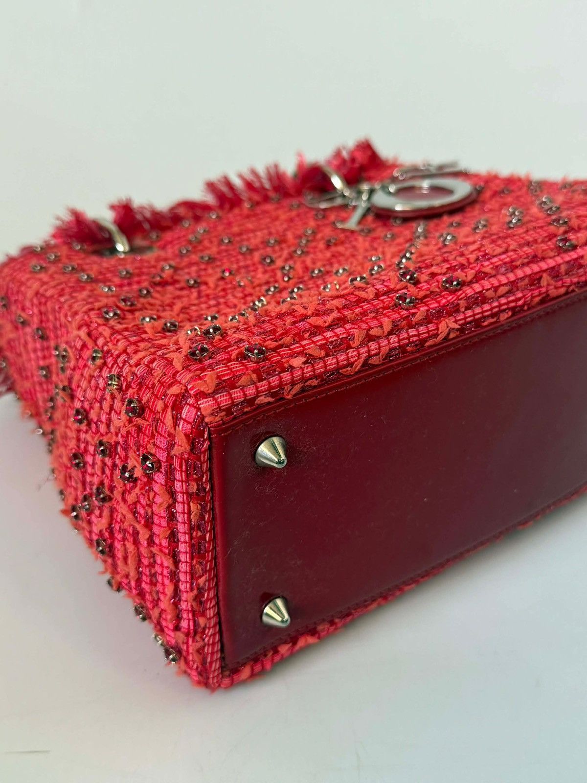 Dior Christian Dior 2012 Tweed Fringe Rhinestone Lady Dior Bag Size ONE SIZE - 5 Thumbnail