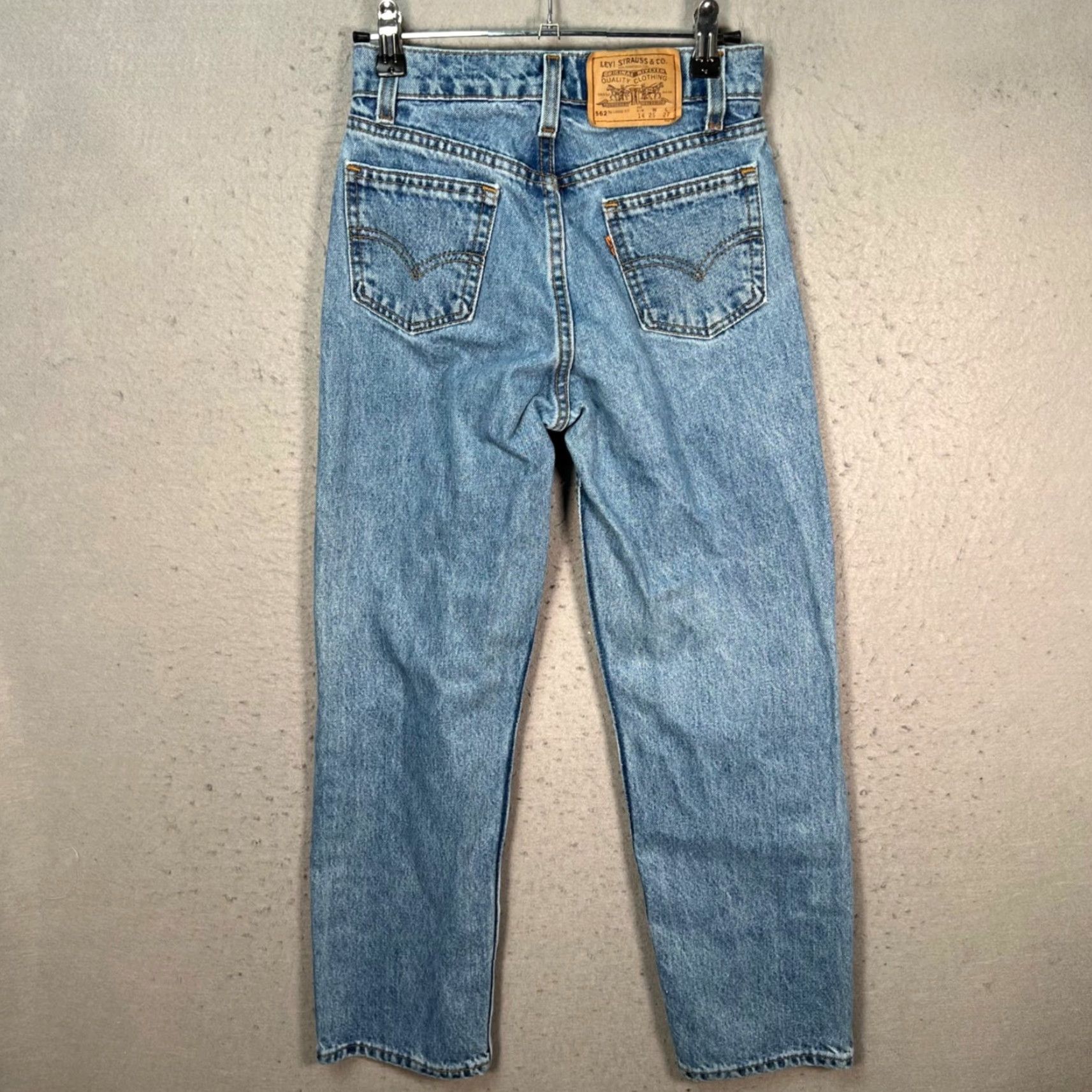 Levi's VINTAGE Levi's Jeans Slim 5-Pocket 14 / 25 x 27 Light Wash Denim Womens Boys? Size 36" / US 14 / IT 50 - 2 Thumbnail