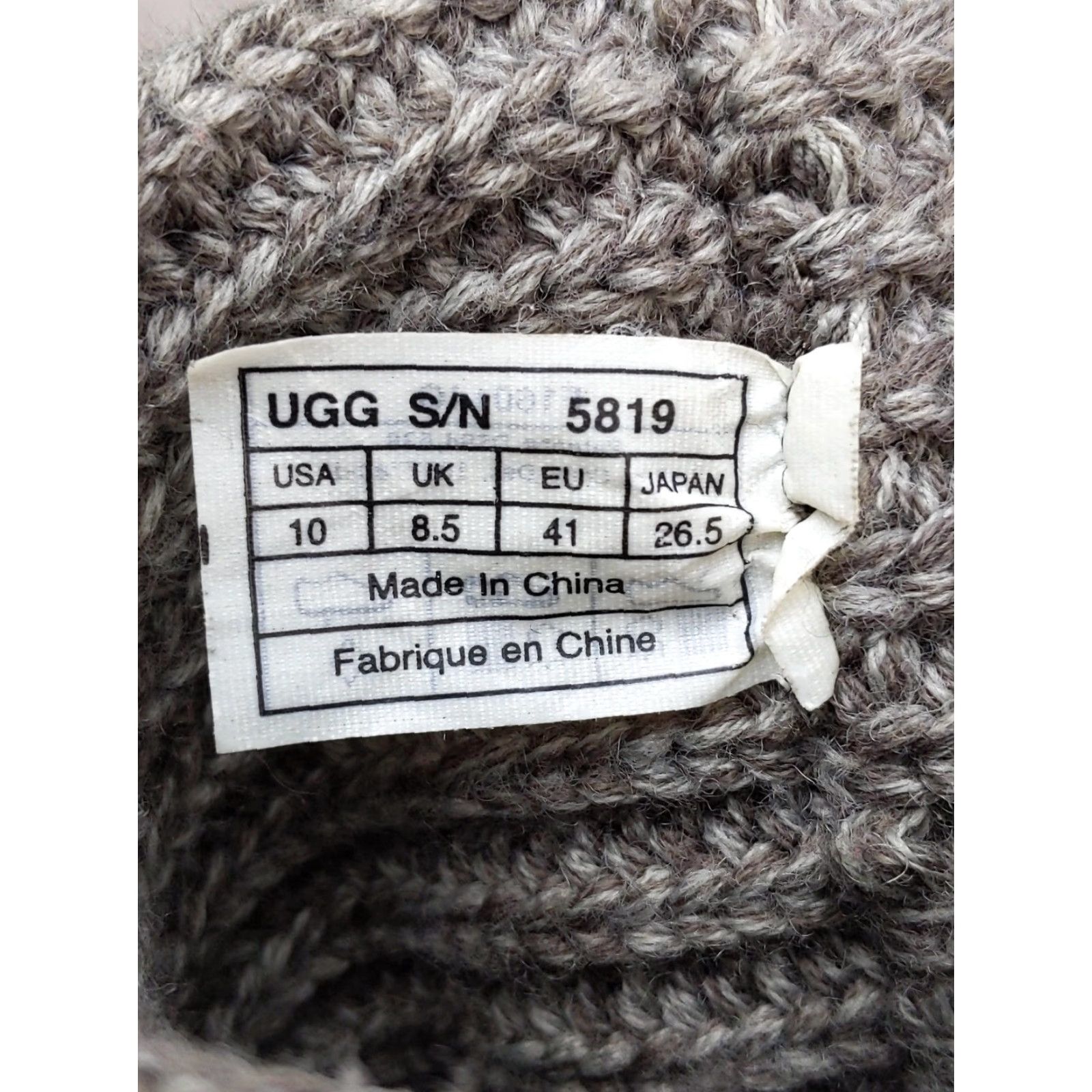 Ugg UGG Women Boots Mid-Calf Knit Shearling Gray 10 Wool Blend Button 5819 Size US 10 / IT 40 - 3 Thumbnail