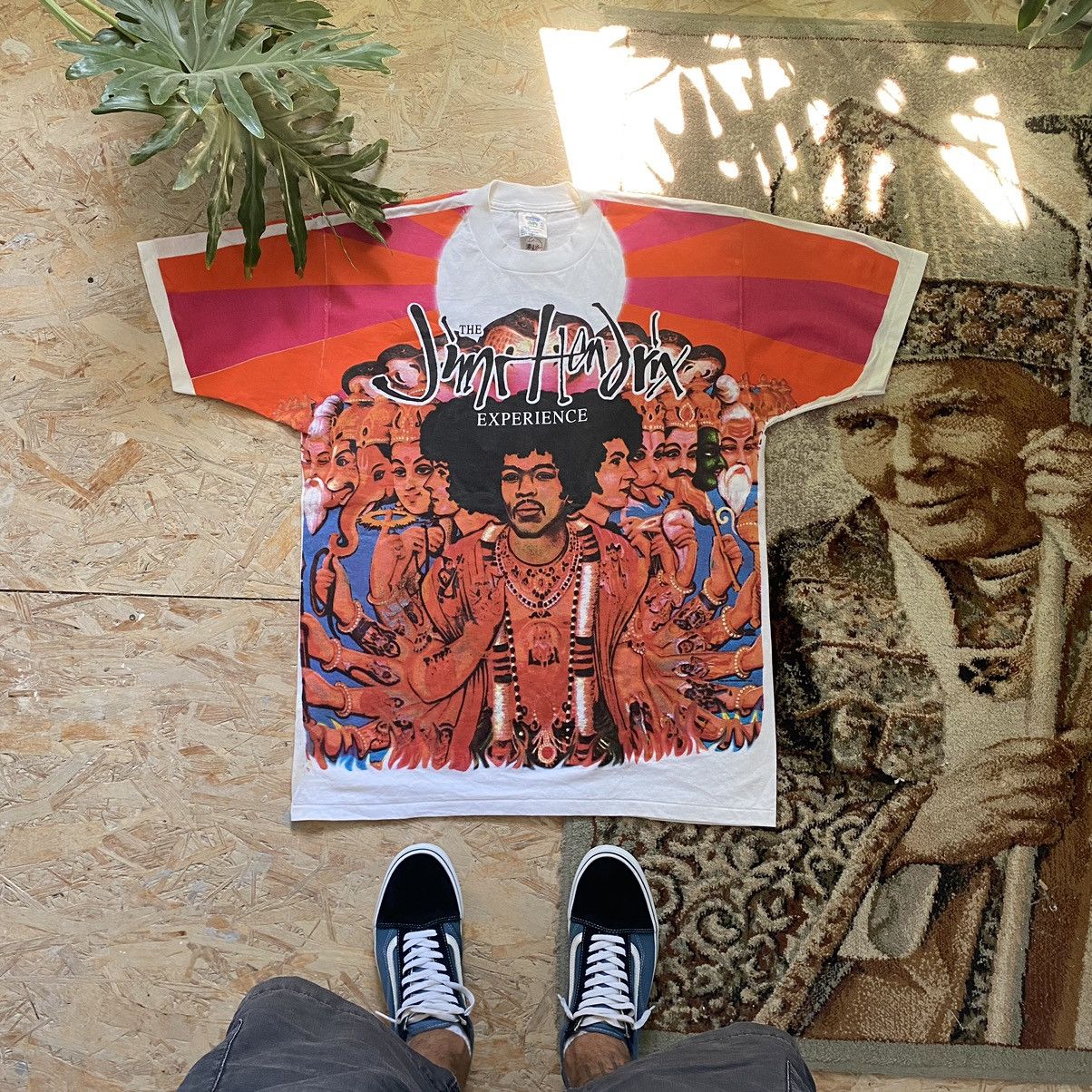 Image of Band Tees x Grail Vintage OG Jimi Hendrix Experience All Over Print Axis, Men's (Size XL)