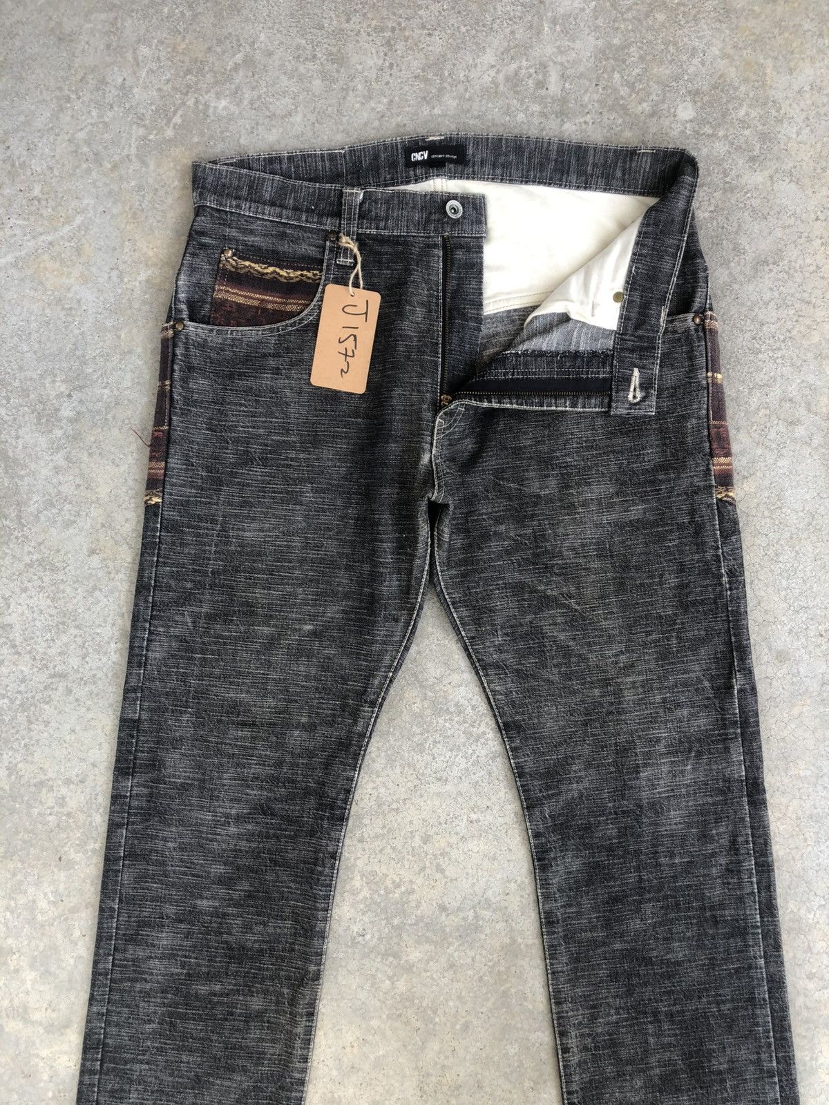 Japanese Brand Concave attempt Blanket Denim Distressed Jeans Size US 33 - 3 Thumbnail