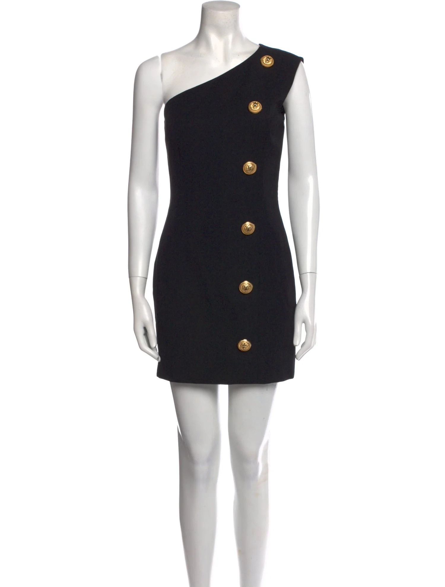 Balmain o1s1wg110825 Wool Knit Mini Dress in Black Size M / US 6-8 / IT 42-44 - 2 Thumbnail