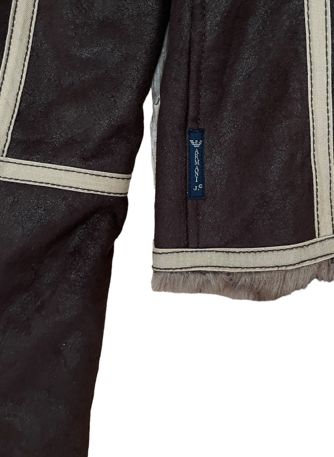 Armani Vintage Brand Armani Jeans Fur Leather Jacket 2000s Size US M / EU 48-50 / 2 - 10 Thumbnail