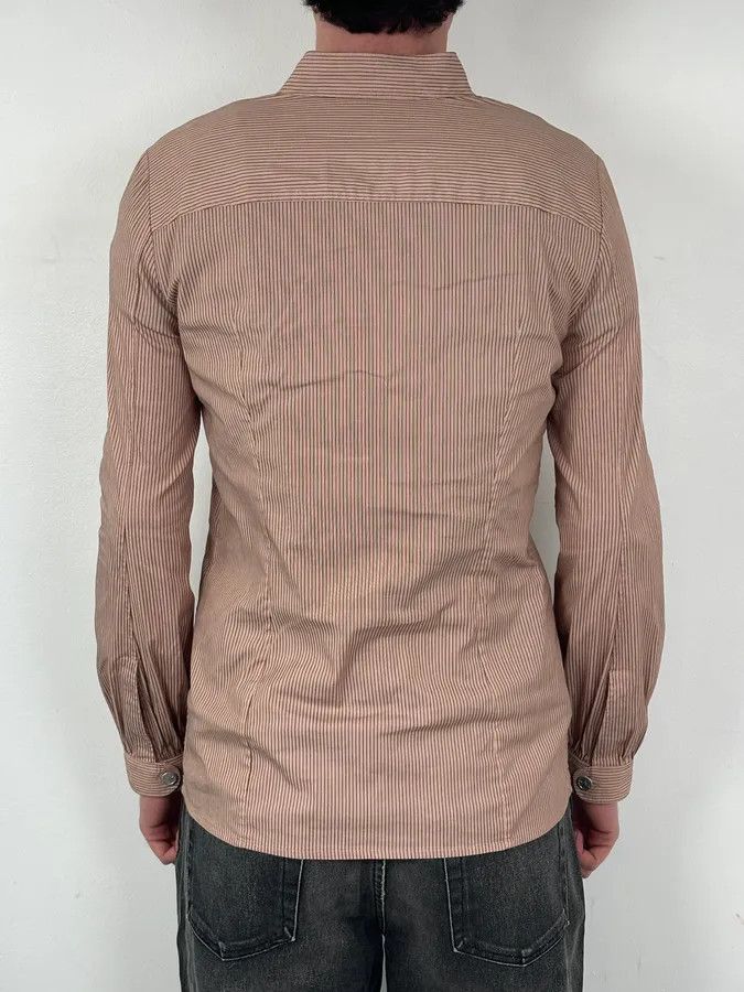 Gucci SS2007 Gucci Apricot Officer Collar Striped Shirt by Frida Giannini Size US M / EU 48-50 / 2 - 3 Thumbnail