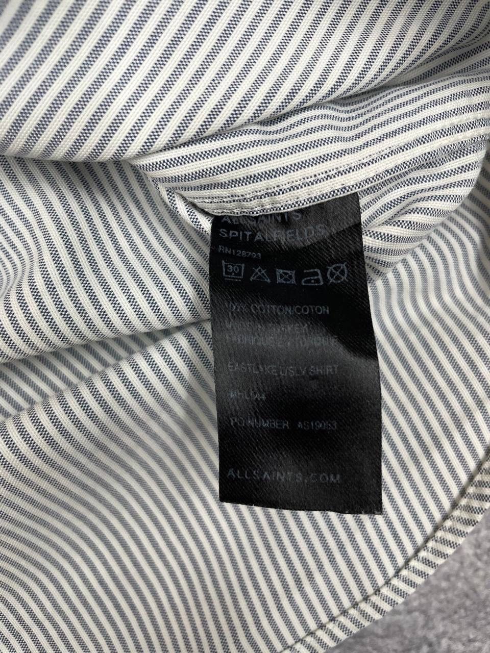 Allsaints AllSaints Vintage Men Cotton Shirt Striped WhiteBlue Size S Size US S / EU 44-46 / 1 - 6 Thumbnail
