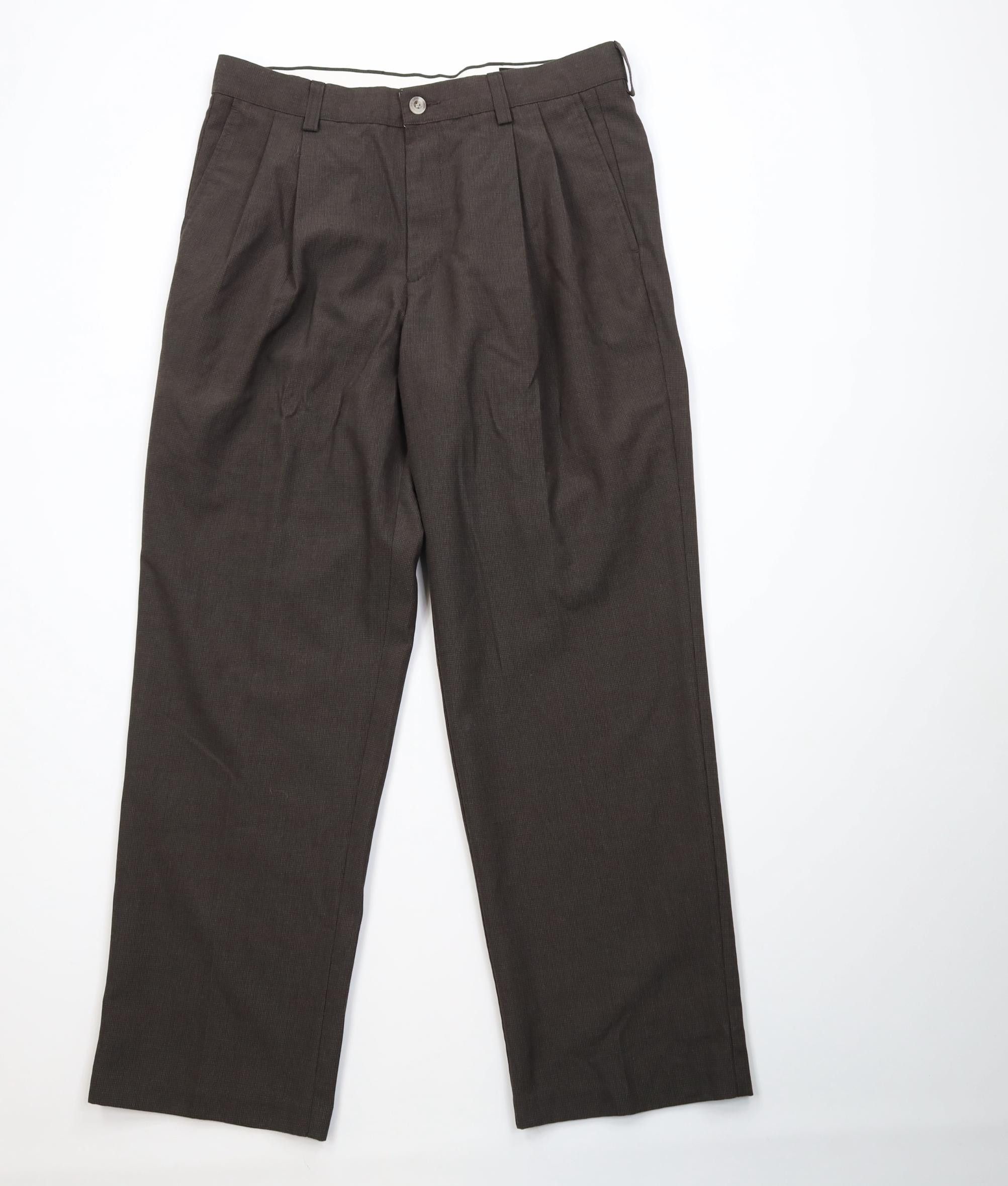Levi's Vintage Y2K 2005 Levis Knit Wide Leg Chino Pants Brown Plaid Size US 34 / EU 50 - 1 Thumbnail