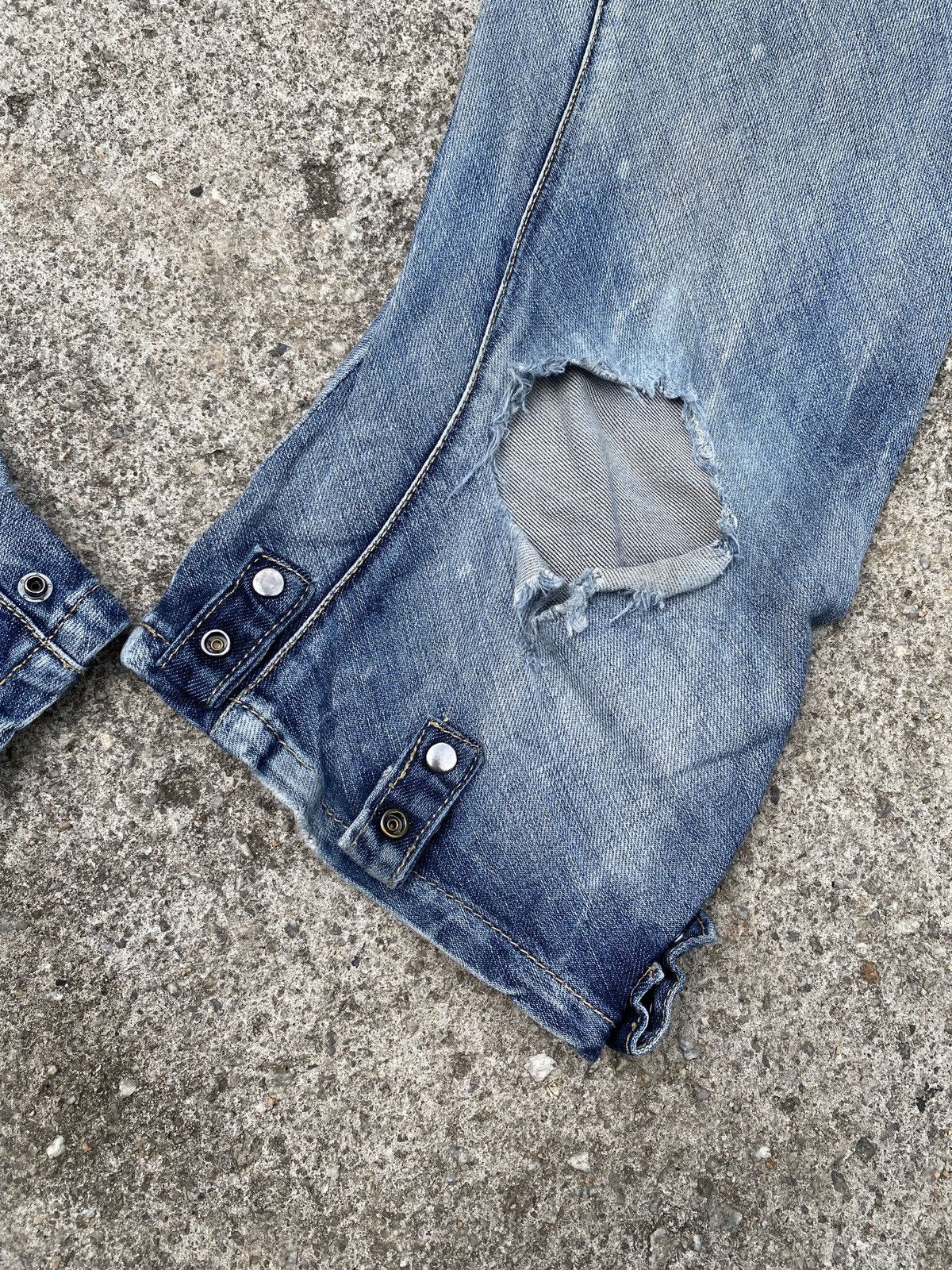 Japanese Brand × PPFM Vintage PPFM Japan Distressed Faded Curve Leg Denim Size US 33 - 10 Thumbnail