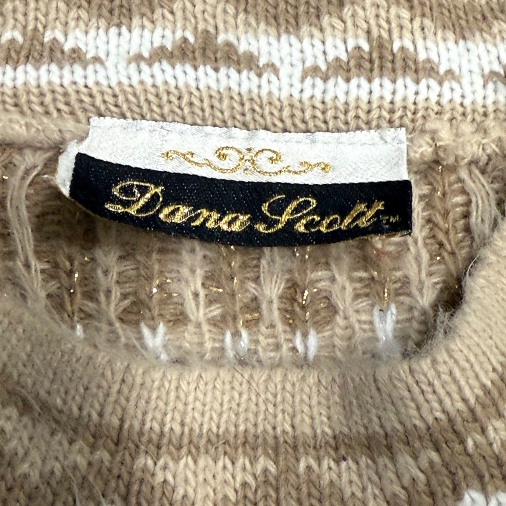 Vintage VINTAGE Dana Scott Fair Isle Sweater Knit Pullover Neutral Tones Beige Long Sleeve Crew Neck Womens M Size M / US 6-8 / IT 42-44 - 6 Thumbnail