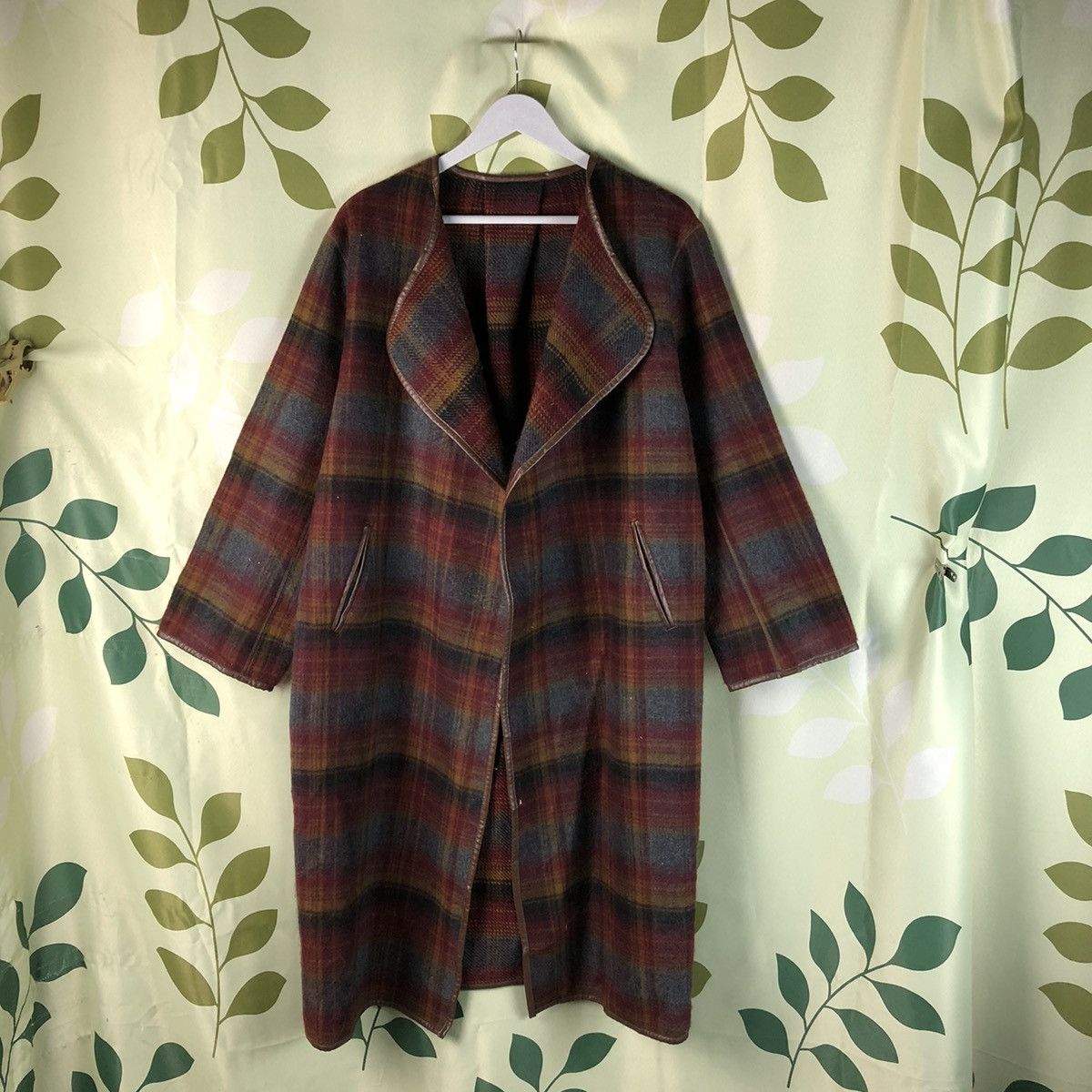 Japanese Brand A New Class Casual Maroon Checkred Blazer #7450 Size XL / US 12-14 / IT 48-50 - 1 Thumbnail