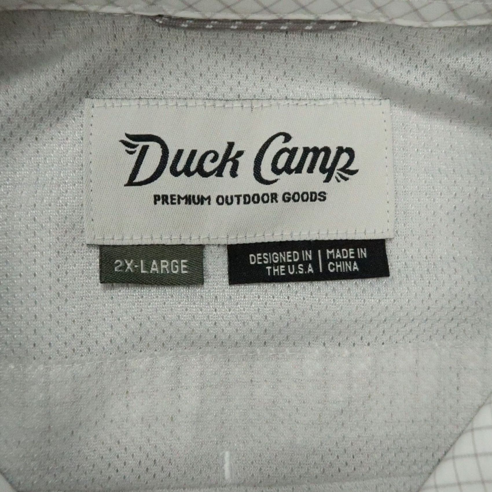 Vintage Duck Camp Shirt Mens 2XL White Check Long Sleeve Button-Up Pockets Casual Travel Outdoors Size US XXL / EU 58 / 5 - 3 Thumbnail