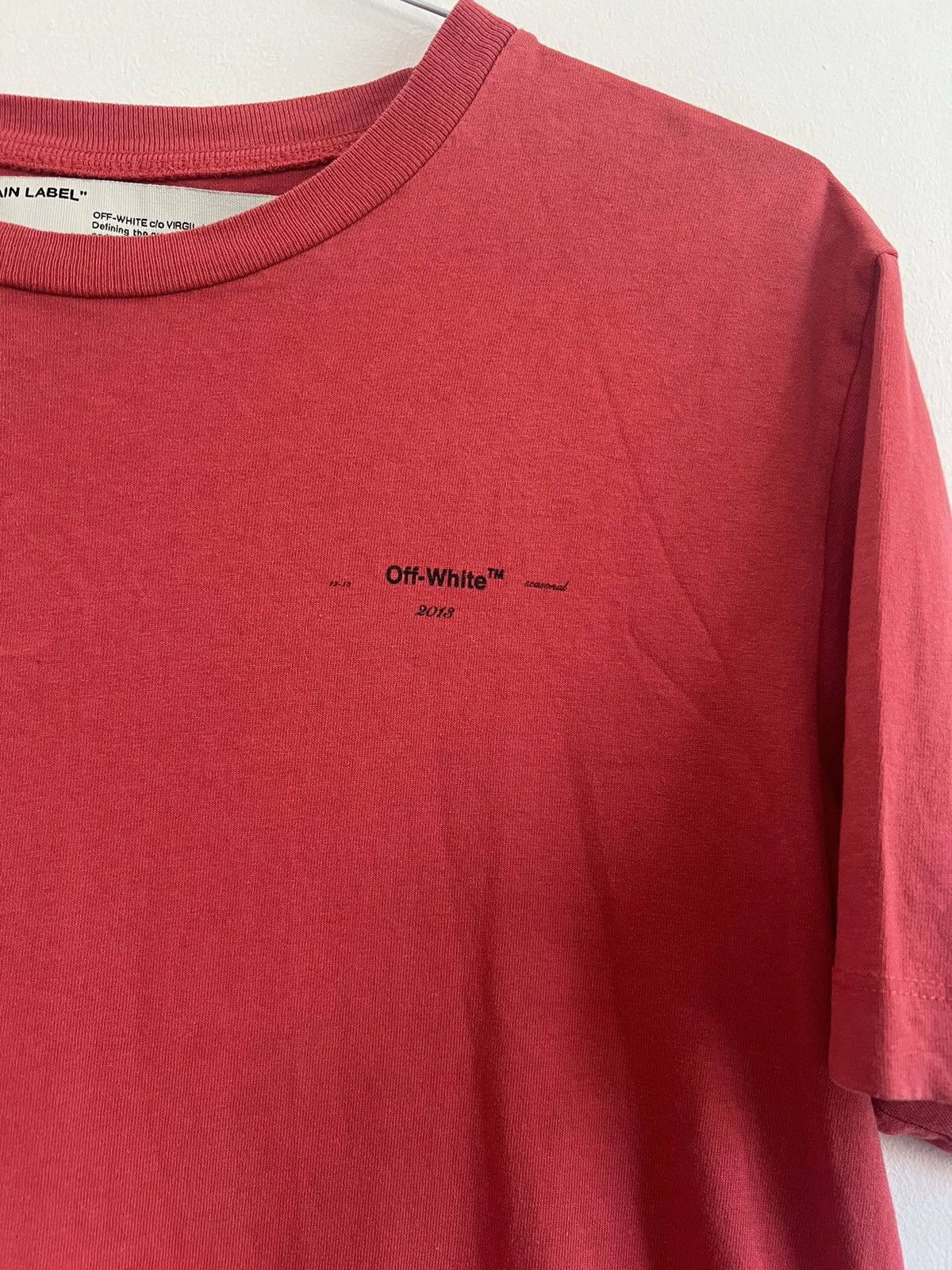 Off-White Off white slim logo Red TEE Size US M / EU 48-50 / 2 - 3 Thumbnail
