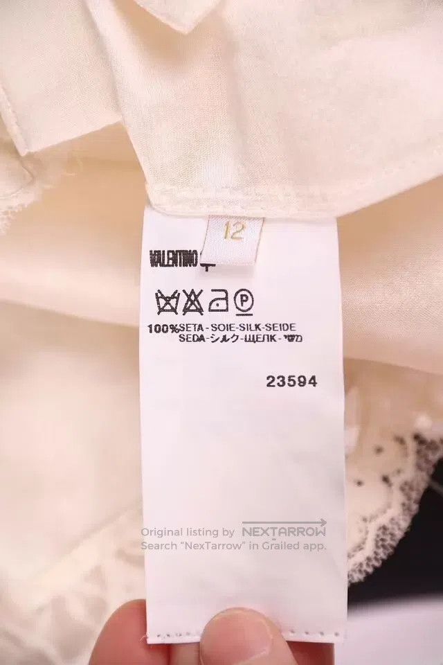 Valentino Valentino Off-white lace top shirt Size L / US 10 / IT 46 - 9 Thumbnail