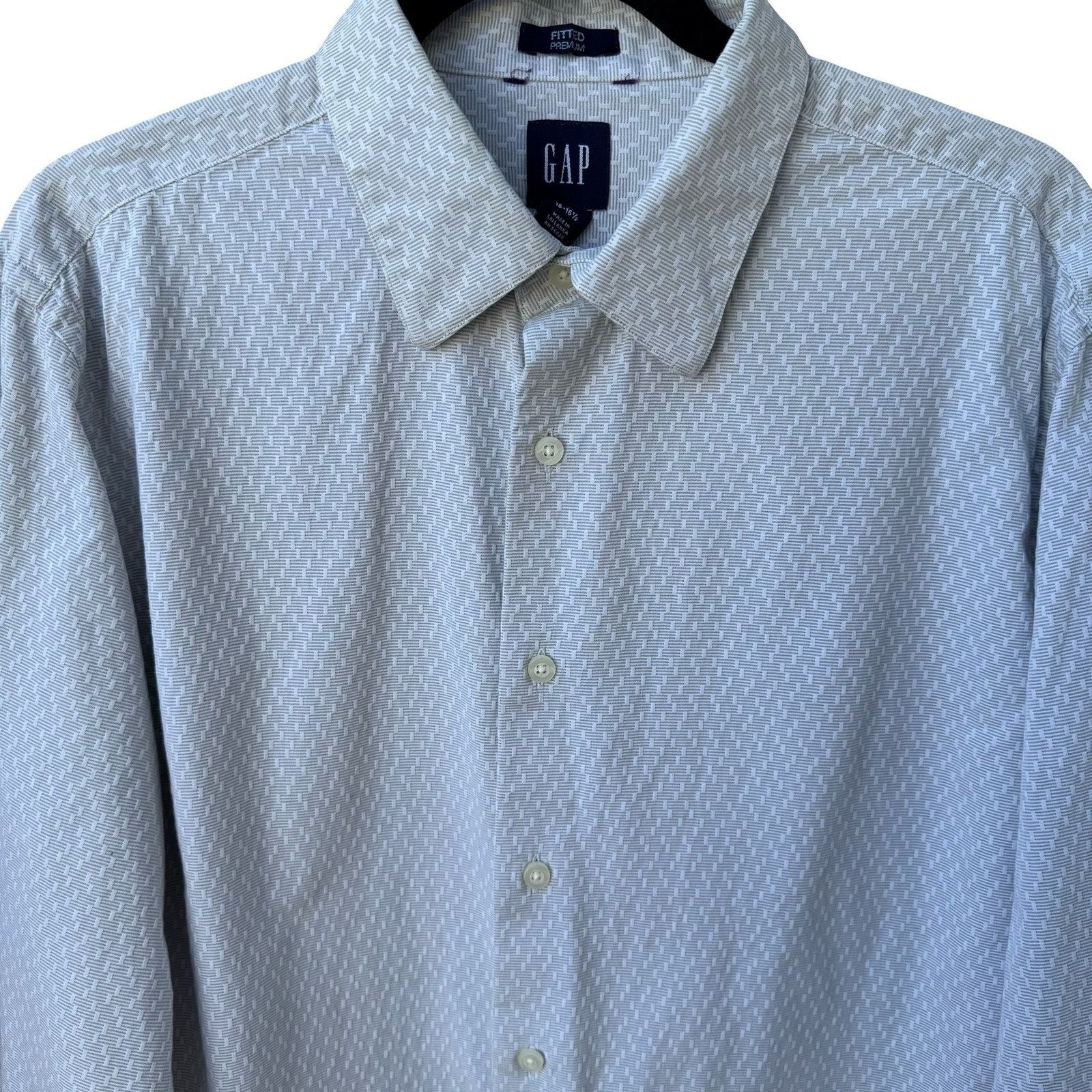 Gap GAP Fitted Premium Mens Long Sleeve Button Down Shirt Blue G Size US L / EU 52-54 / 3 - 3 Thumbnail