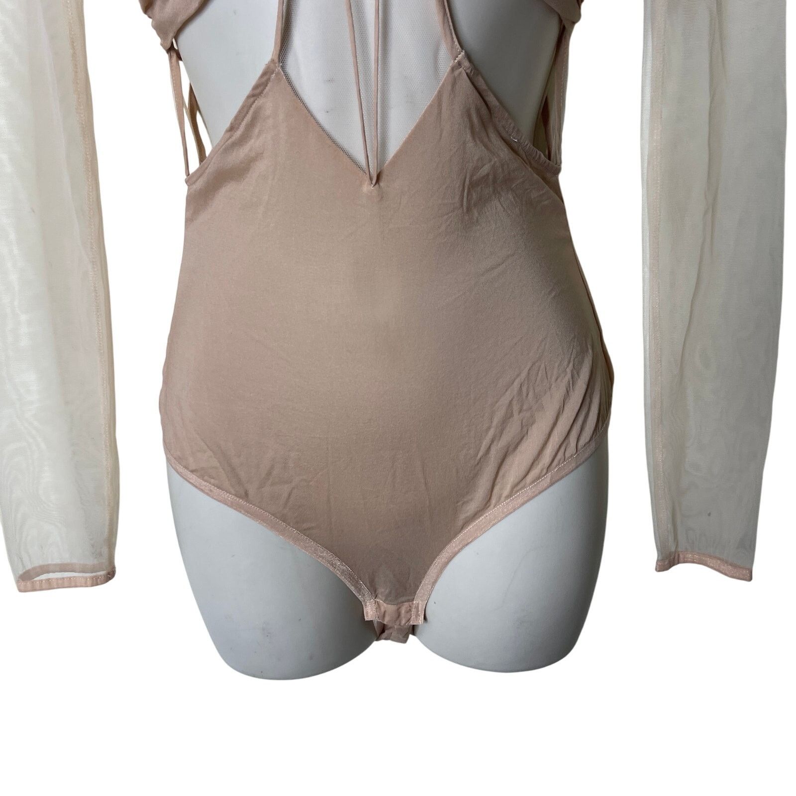 Nensi Dojaka Nensi Dojaka Gathered Long Sleeve Bra Top In Sable Tan Sz XS Size XS / US 0-2 / IT 36-38 - 14 Thumbnail
