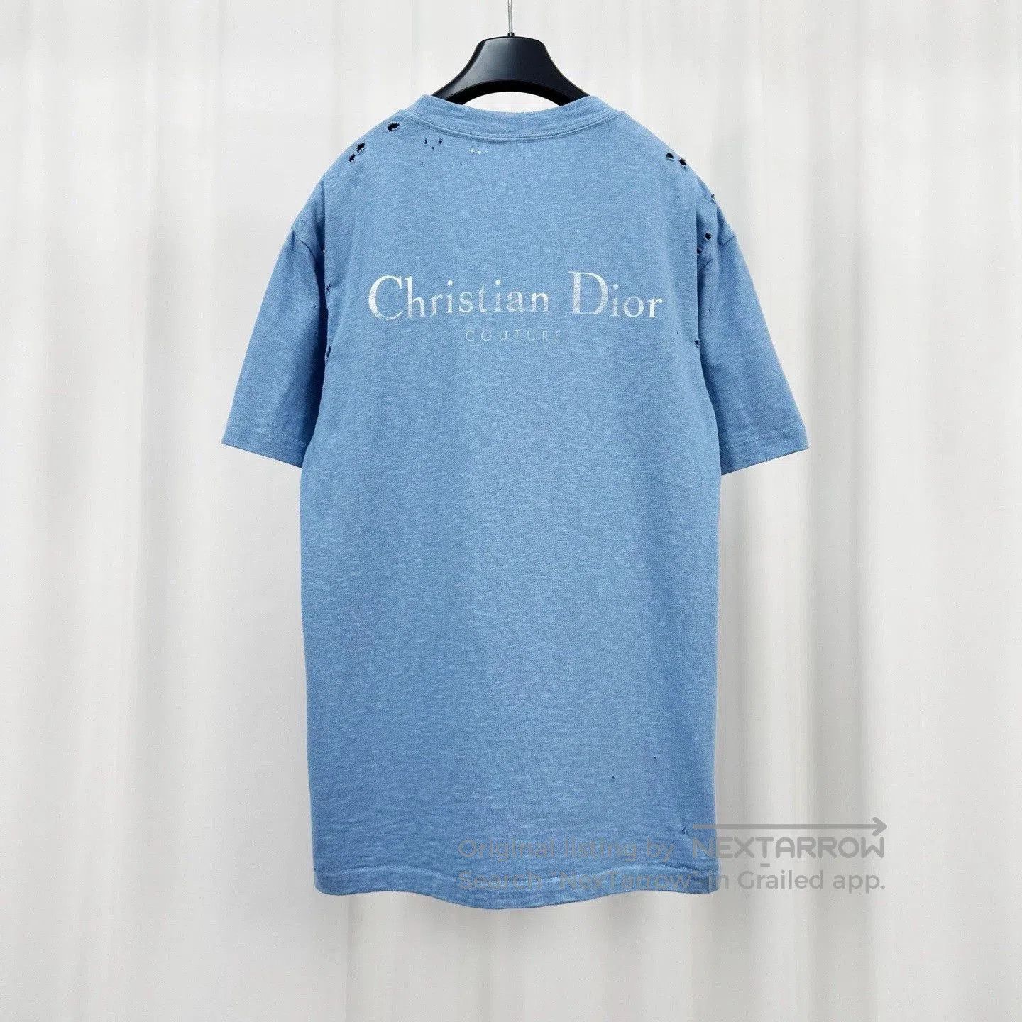 Dior dior new blue distressed letter print tee. Size US XS / EU 42 / 0 - 2 Thumbnail