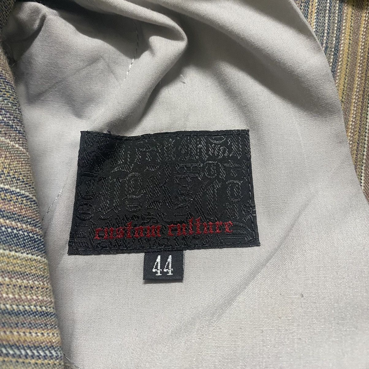 Japanese Brand CUSTOM CULTURE PinStriped Denim Flare Jeans Size US 30 / EU 46 - 19 Thumbnail