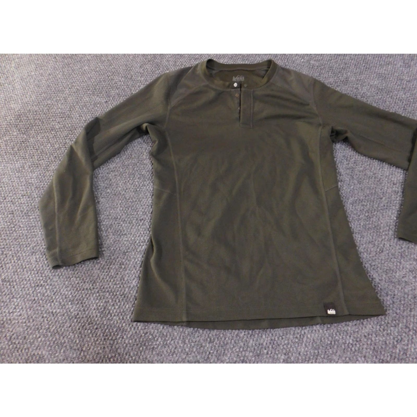 Vintage REI Co-op Pullover Shirt Womens Small Green Long Sleeve Waffle Thermal Outdoor Top Size S / US 4 / IT 40 - 4 Thumbnail