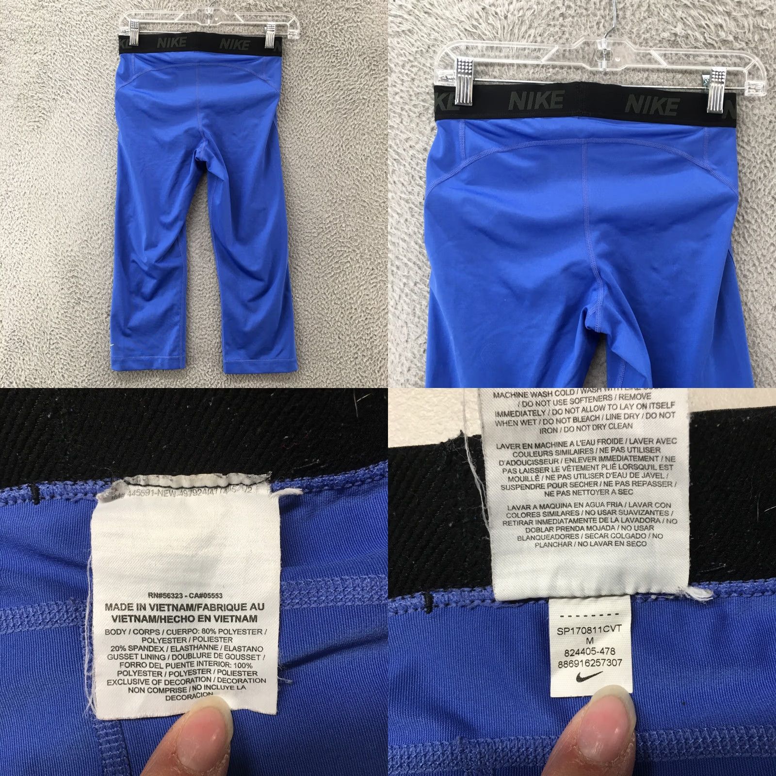 Nike Nike Capri Leggings Mens M Blue Elastic Waistband Low Rise Athletic Sports Size 32" / US 10 / IT 46 - 8 Thumbnail