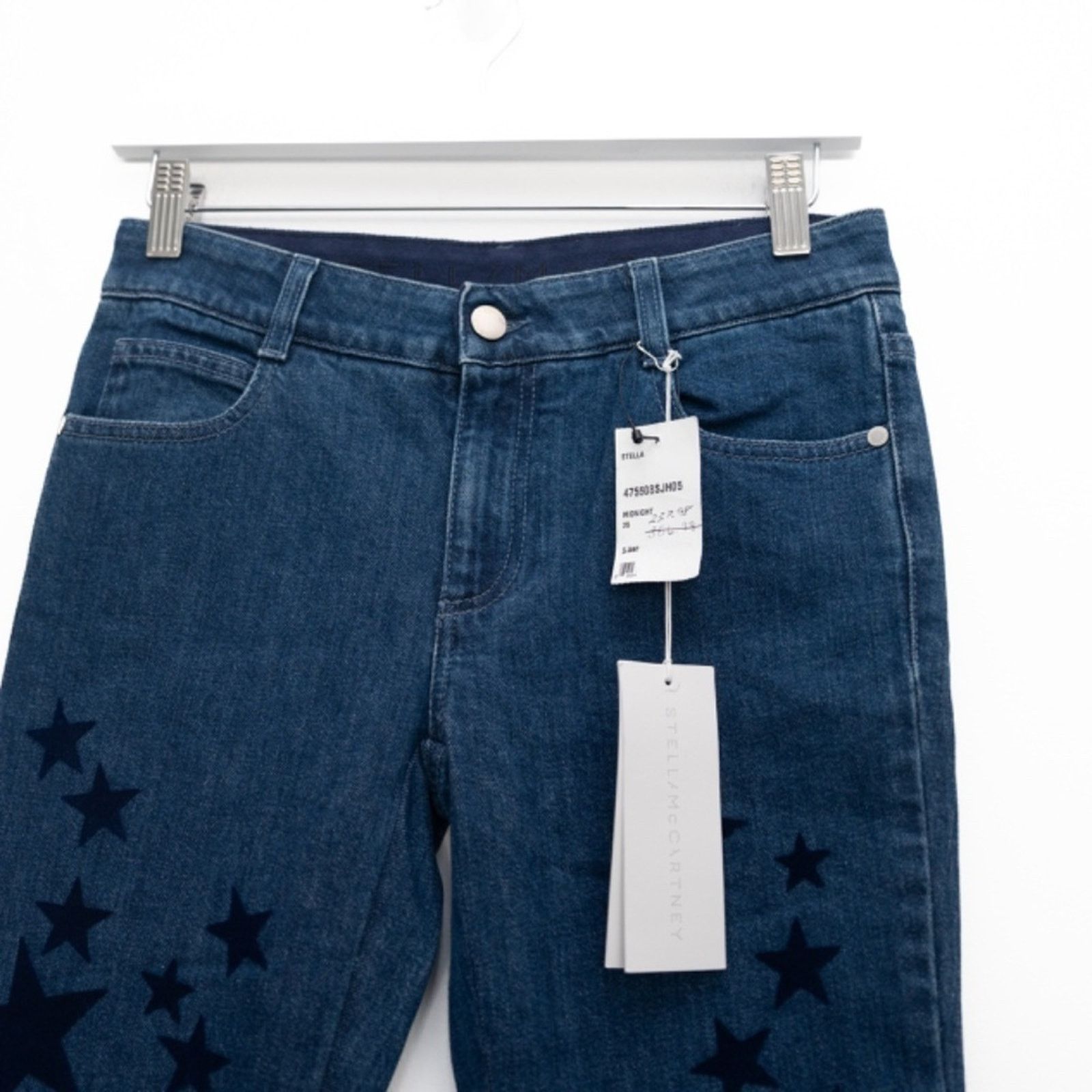 Stella McCartney Stella McCartney. Blue Star Print Denim Flared Jeans. Size 25" / US 0 / IT 36 - 4 Thumbnail