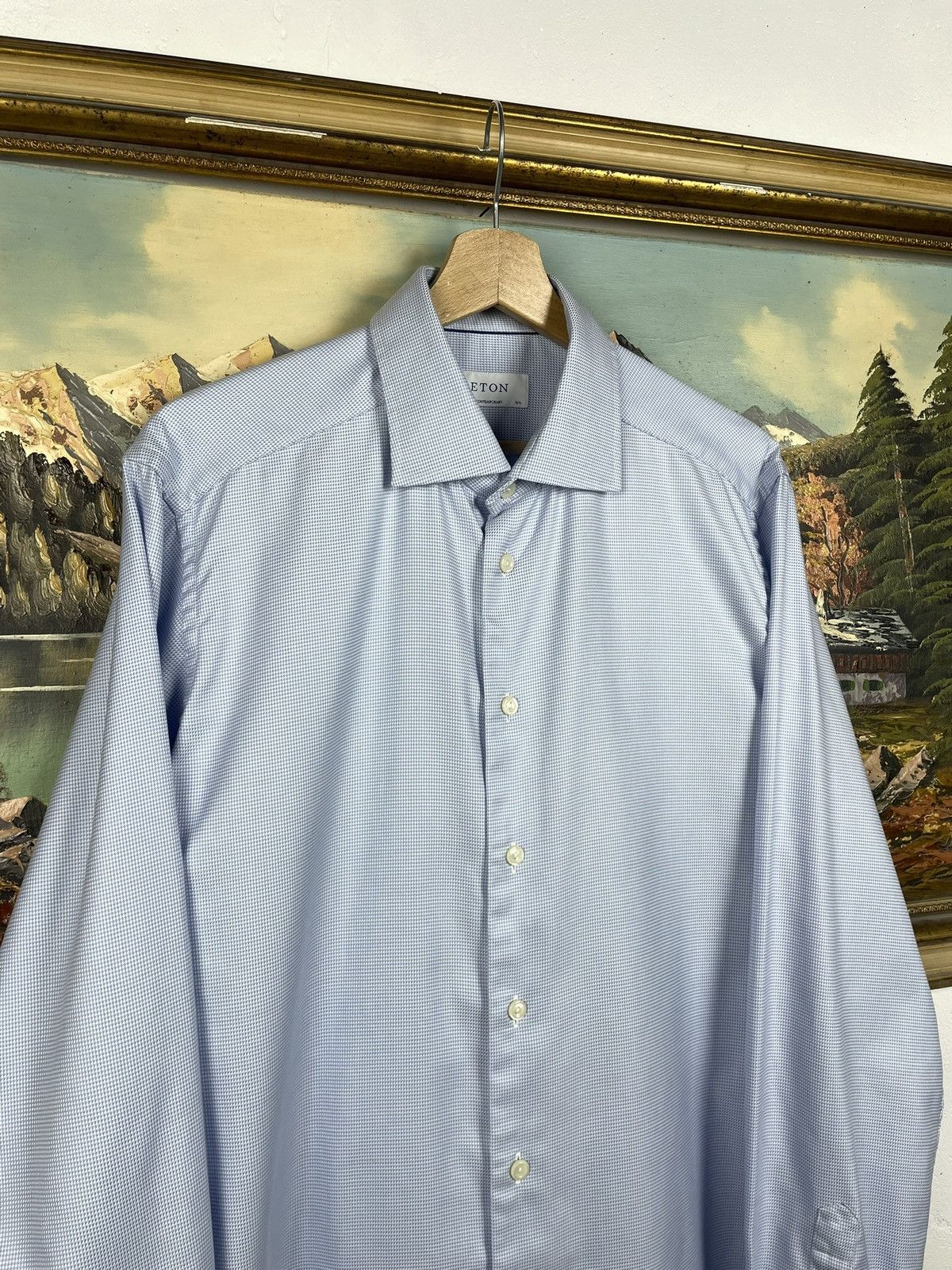 Eton Eton Blue Button Ups Shirt Old Money Luxury Designer Premium Size US XL / EU 56 / 4 - 5 Thumbnail