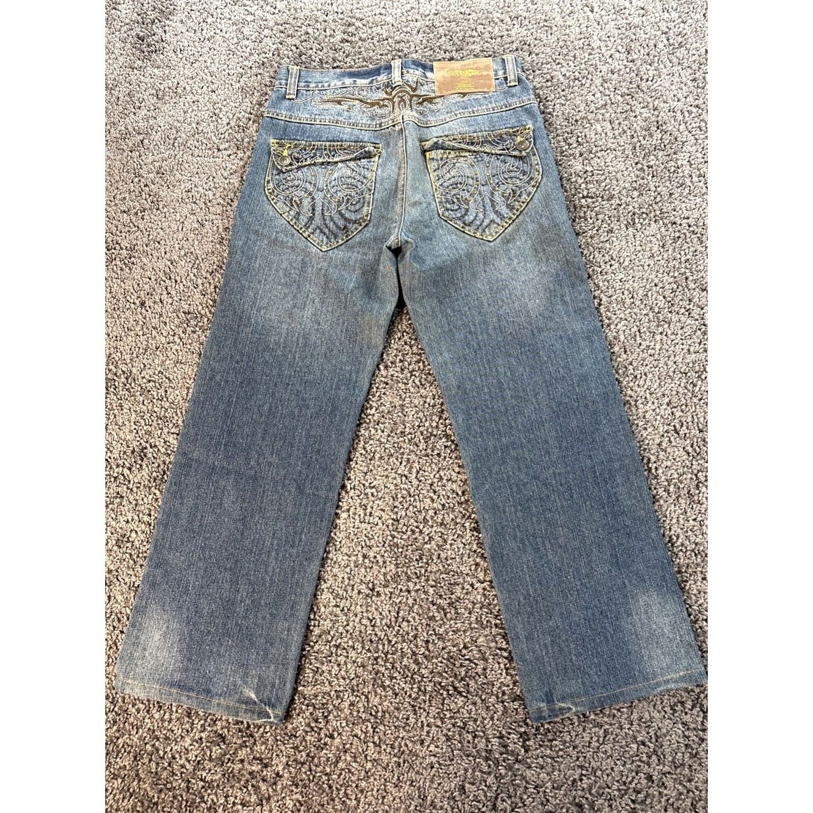 Phat Farm VINTAGE Phat Farm Jeans Mens 34x28 Dark Wash Embroidered Distressed 90s Size US 34 / EU 50 - 7 Thumbnail