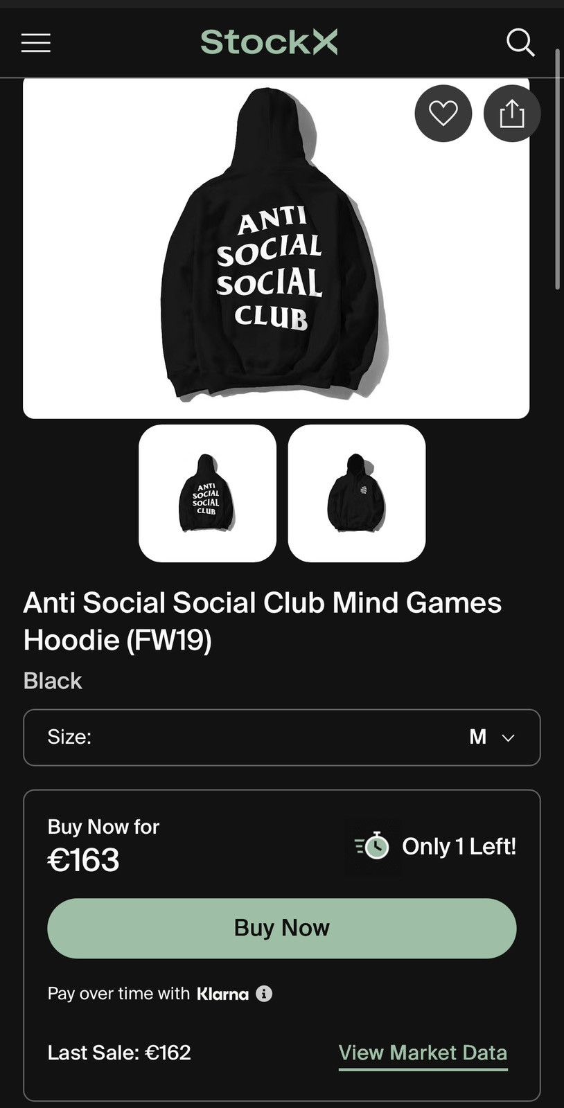 Anti Social Social Club Anti Social Social Club Mind Games Hoodie (FW19) Black Size US S / EU 44-46 / 1 - 9 Thumbnail