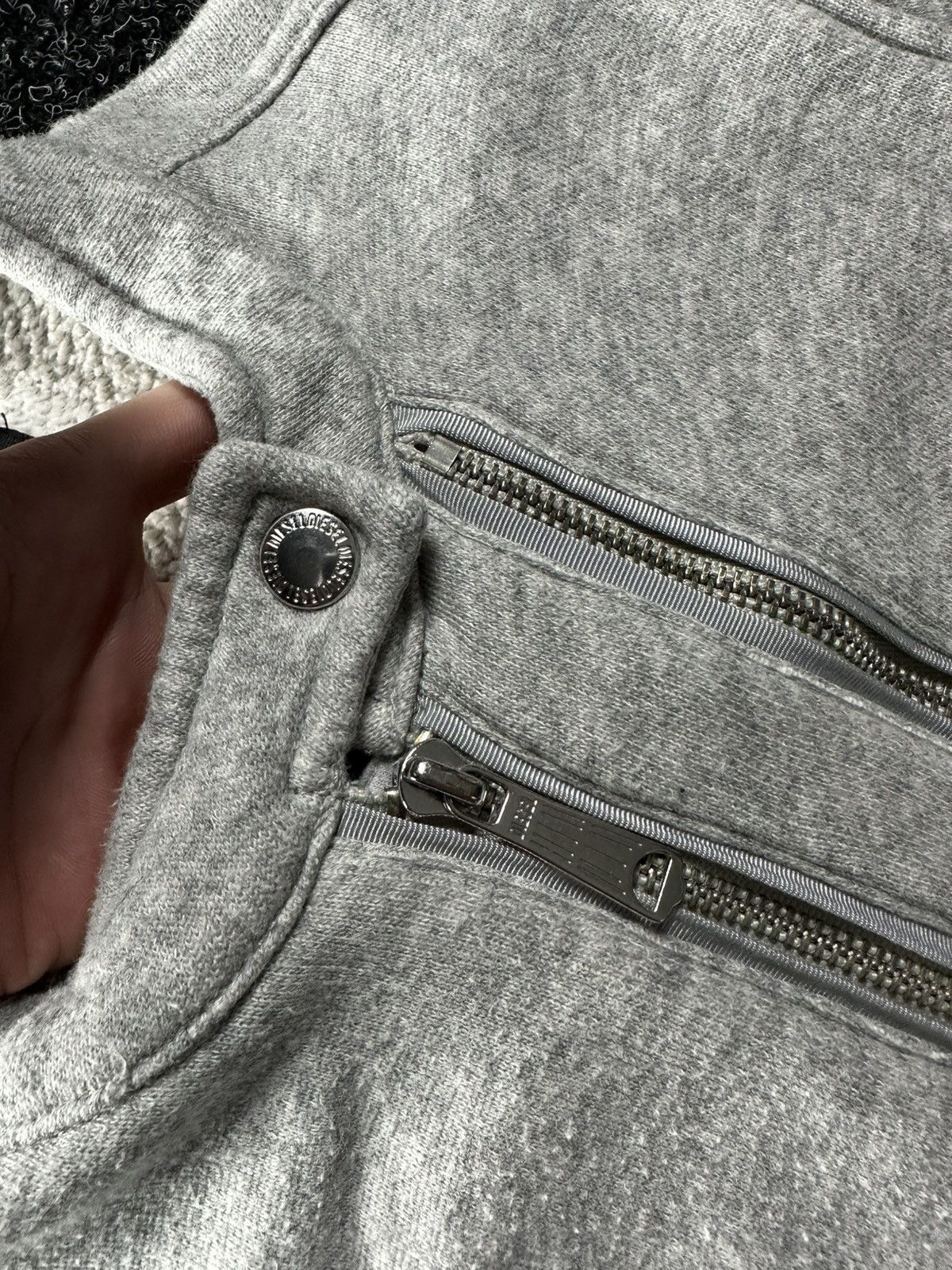Diesel × If Six Was Nine 🚨90s Diesel Grey MULTIZIP Washed Distressed Zip Sweatshirt Size M / US 6-8 / IT 42-44 - 6 Thumbnail