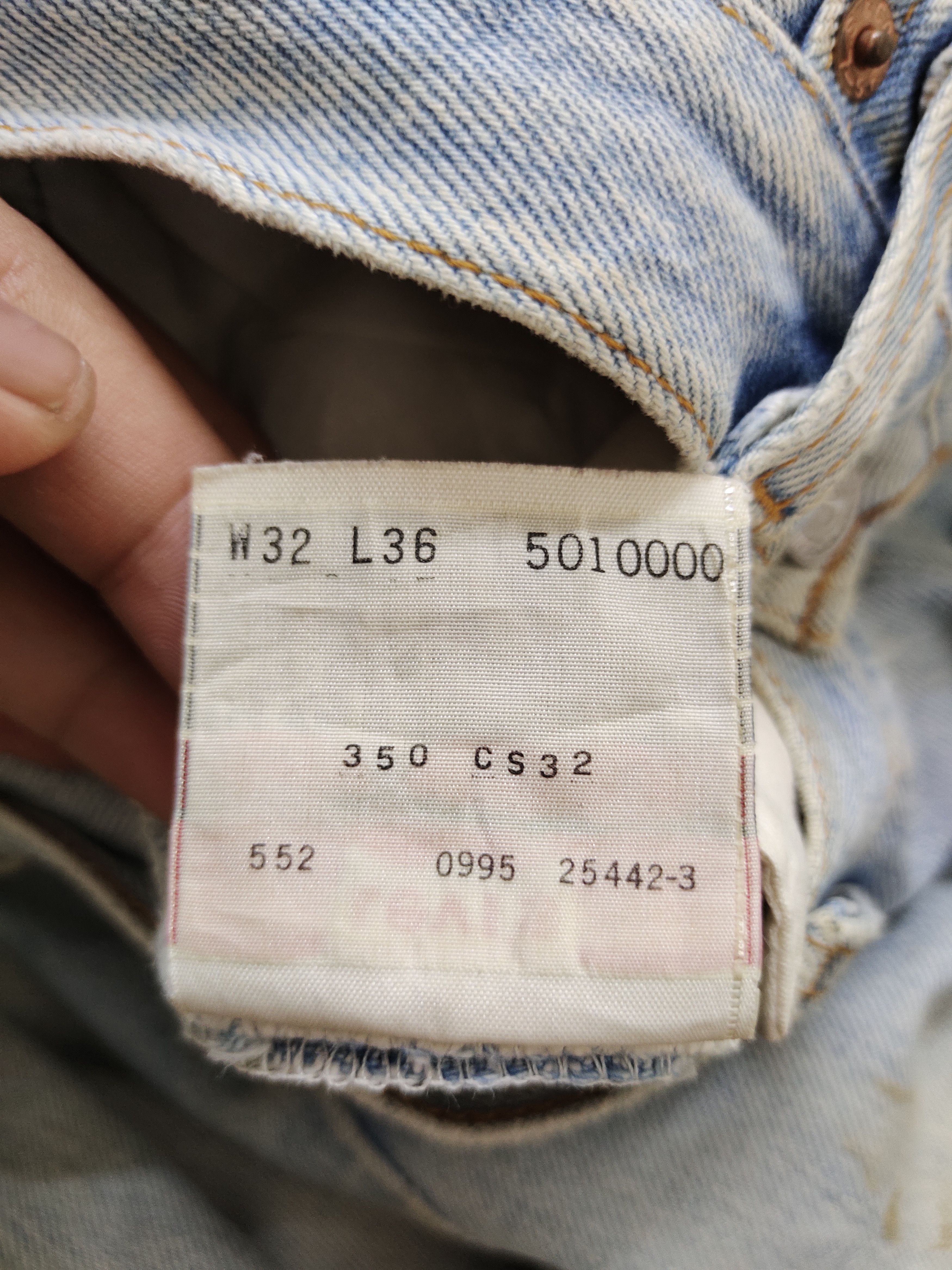 Levi's Vintage 90s Levis 501 Distress Rusty Faded Denim Jeans Size US 31 - 18 Thumbnail