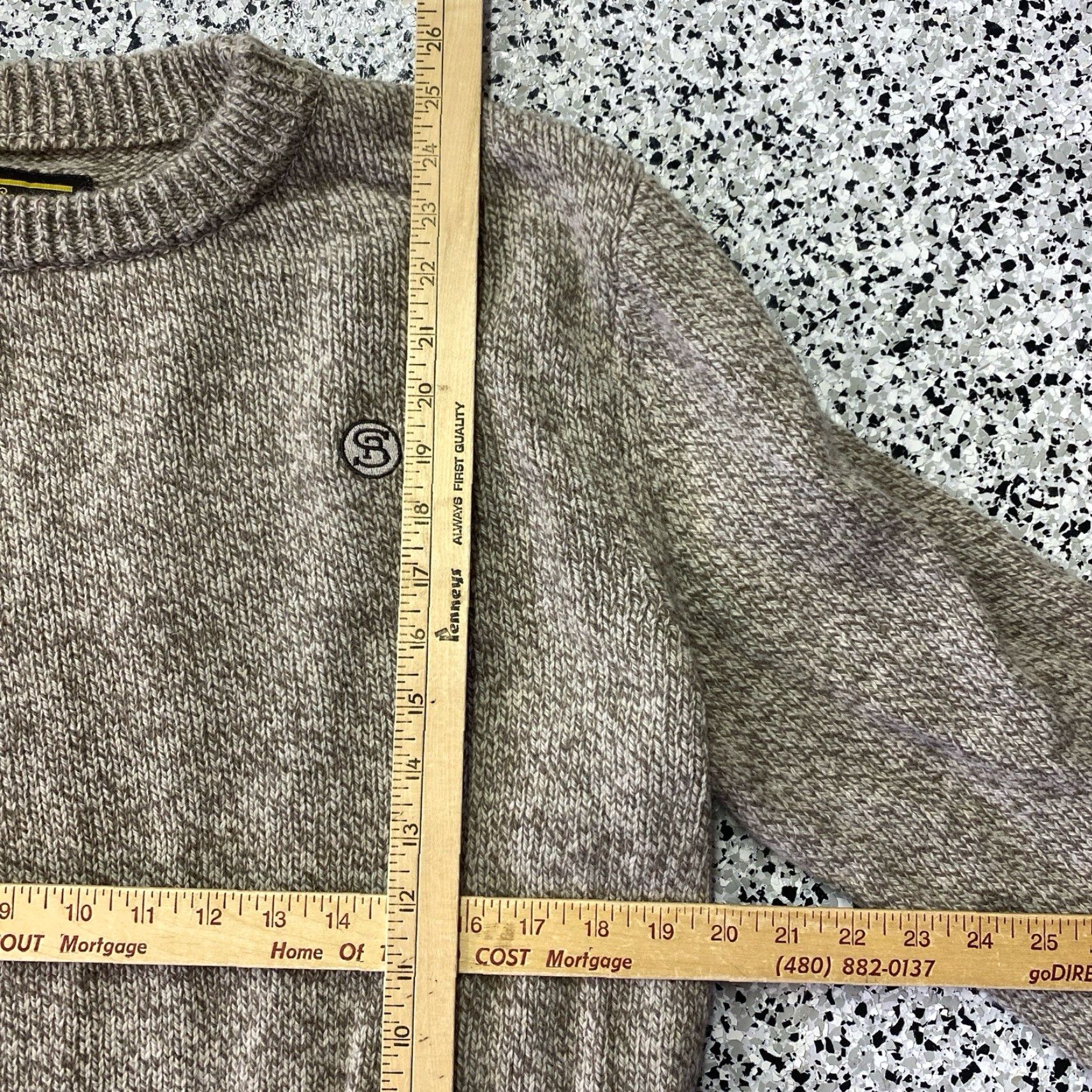 Vintage Seager Wharf Knit Wool Blend Crewneck Fisherman Sweater Brown Tan L Mens Pullover Crew Neck Knit Wool Blend Salt Pepper, Long Sleeve, Vintage No Size US L / EU 52-54 / 3 - 2 Thumbnail
