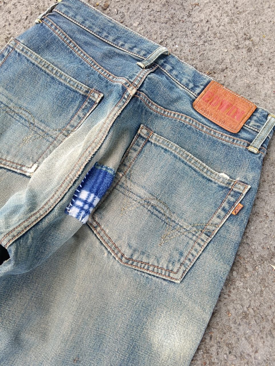 Edwin THRASHED vintage Edwin 505x selvedge patchwork denim. Size US 28 / EU 44 - 14 Thumbnail