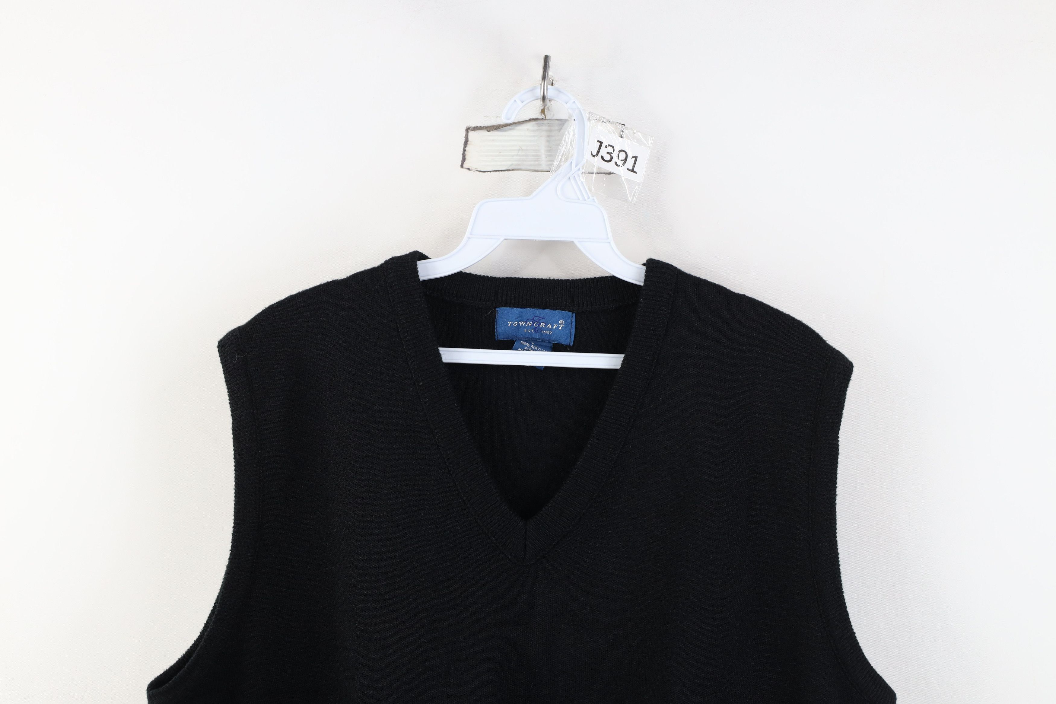 Vintage Vintage 90s Streetwear Knit V-Neck Sweater Vest Black USA Size US L / EU 52-54 / 3 - 2 Thumbnail