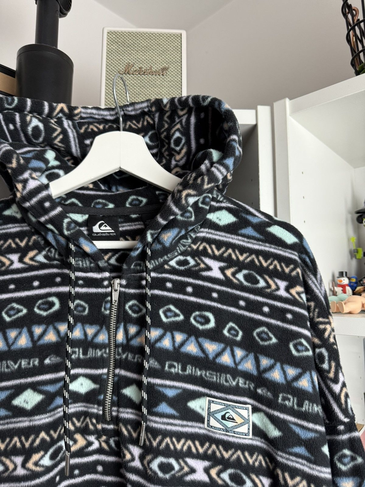 Quiksilver × Vintage VIntage Quiksilver cropped fleece hoodie XL patagonia surf Size US XL / EU 56 / 4 - 6 Thumbnail