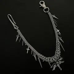 Jewelry Triple Layered Skull Wallet Chain, Skeleton Belt Chain Size ONE SIZE - 7 Thumbnail