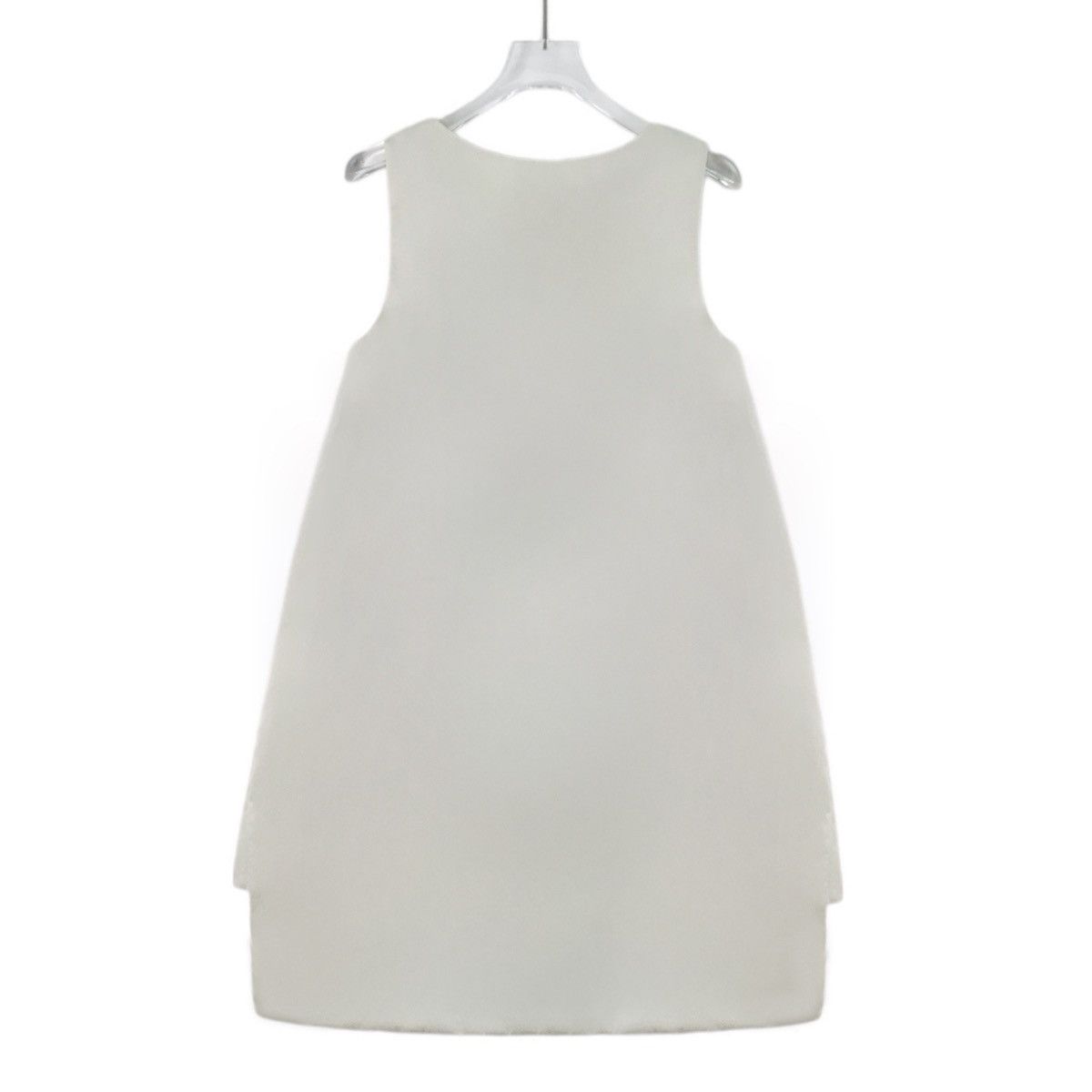 Prada Prada White Triangle Logo Crew Neck Sleeveless Dress K26WX Size M / US 6-8 / IT 42-44 - 2 Thumbnail