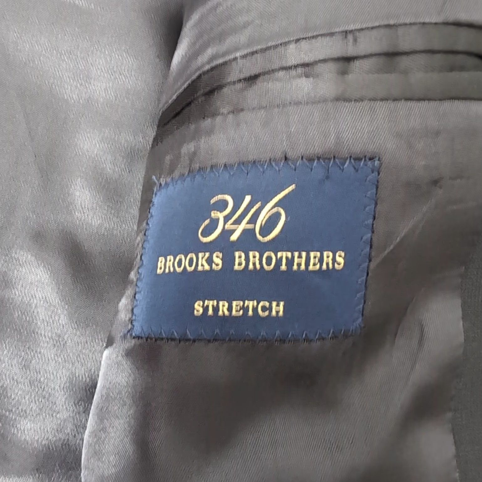 Brooks Brothers BROOKS BROTHERS 346 STRETCH NAVY BLUE PINSTRIPED 2 BUTTON BLAZER MENS SIZE 43R Size 46R - 2 Thumbnail