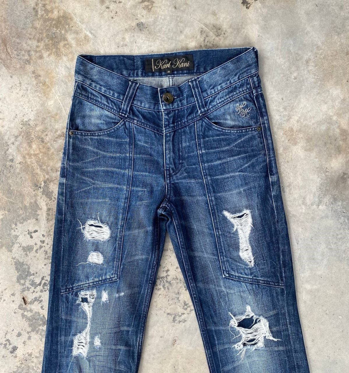 Karl Kani BJ05-25 KARL KANI DISTRESSED REPAIRED DENIM TIGER-CLAW MARK Size US 30 / EU 46 - 7 Thumbnail