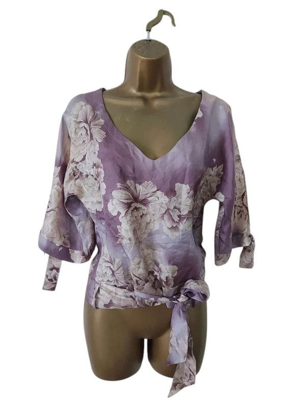 Karen Millen silk vintage top UK 8 EU 36