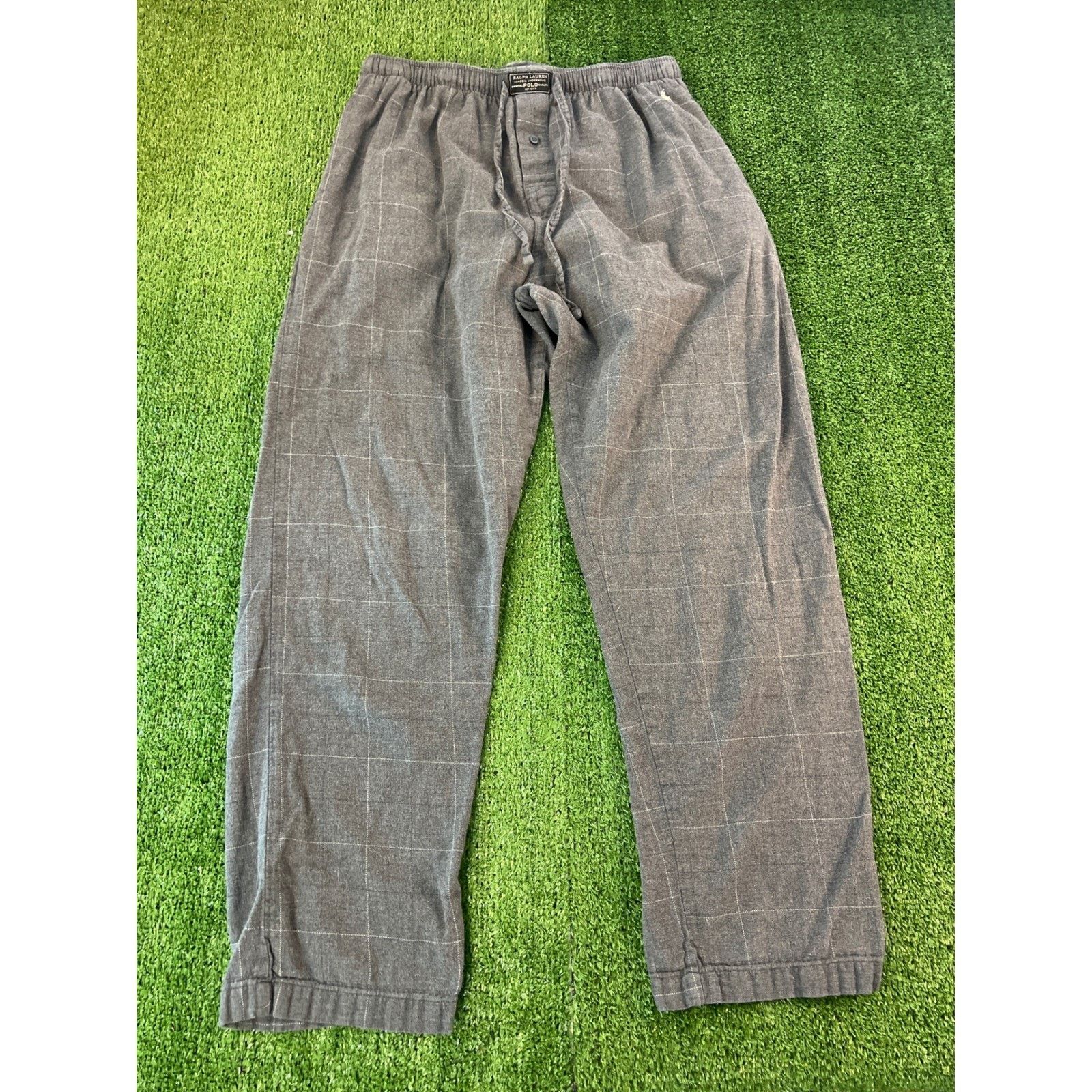 Polo Ralph Lauren Polo Ralph Lauren Mens Grey Windowpane Plaid Flannel L Size US 32 / EU 48 - 1 Thumbnail