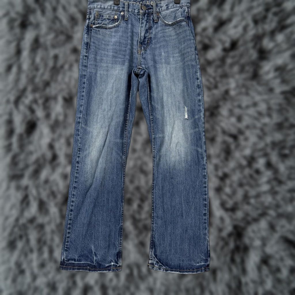 Vintage VINTAGE American Eagle Jeans Mens 29x27 Straight Blue Denim Distressed 5-Pocket Zipper Fly Button Closure Mens Size US 29 - 1 Thumbnail