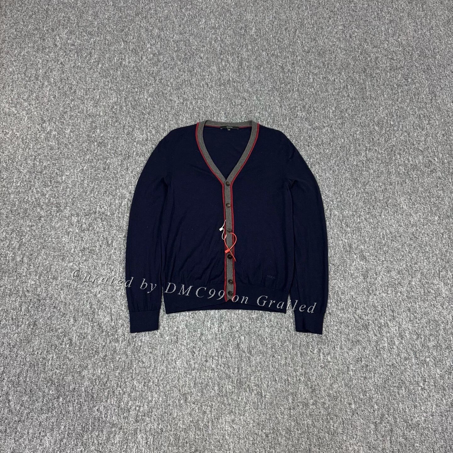 Gucci Gucci Blue Striped Trim Knit Cardigan Size US S / EU 44-46 / 1 - 1 Thumbnail
